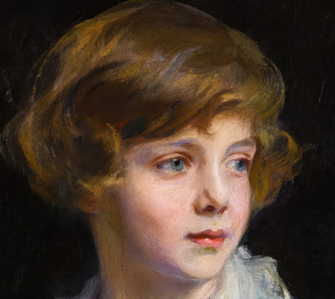 Portrait of a Child with Stuffed Lion
