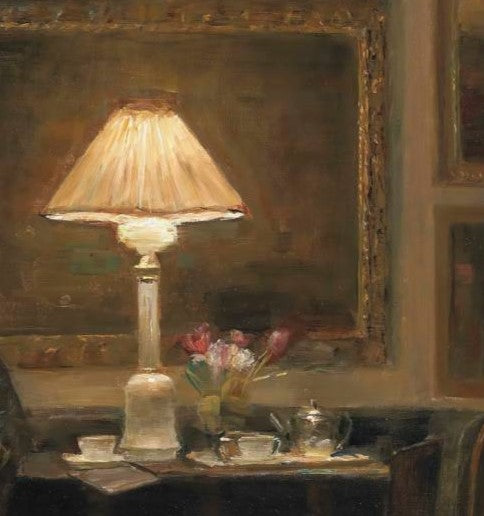 A Lady Reading by Lamplight