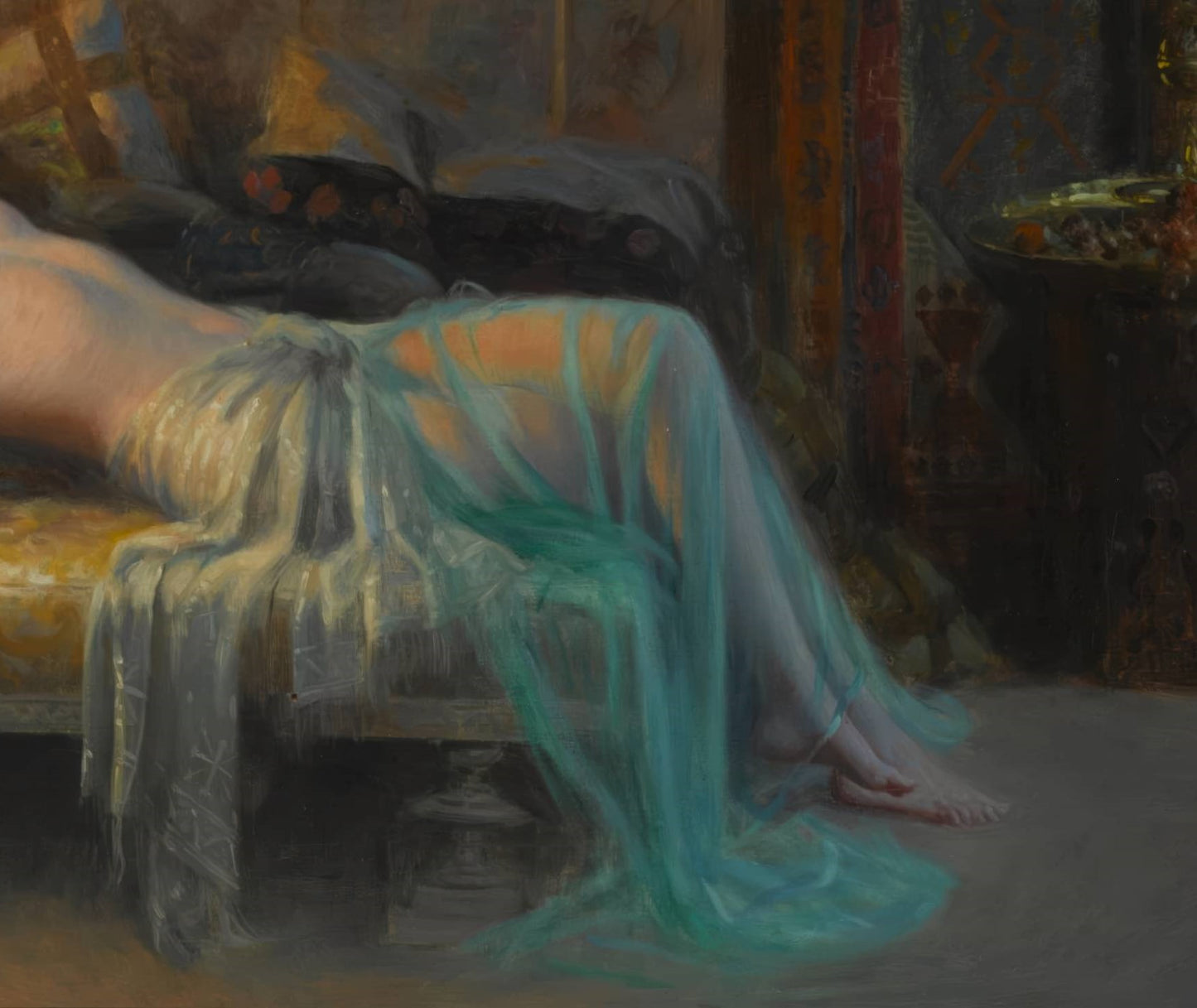 Reclining Nude with a Bouquet of Roses