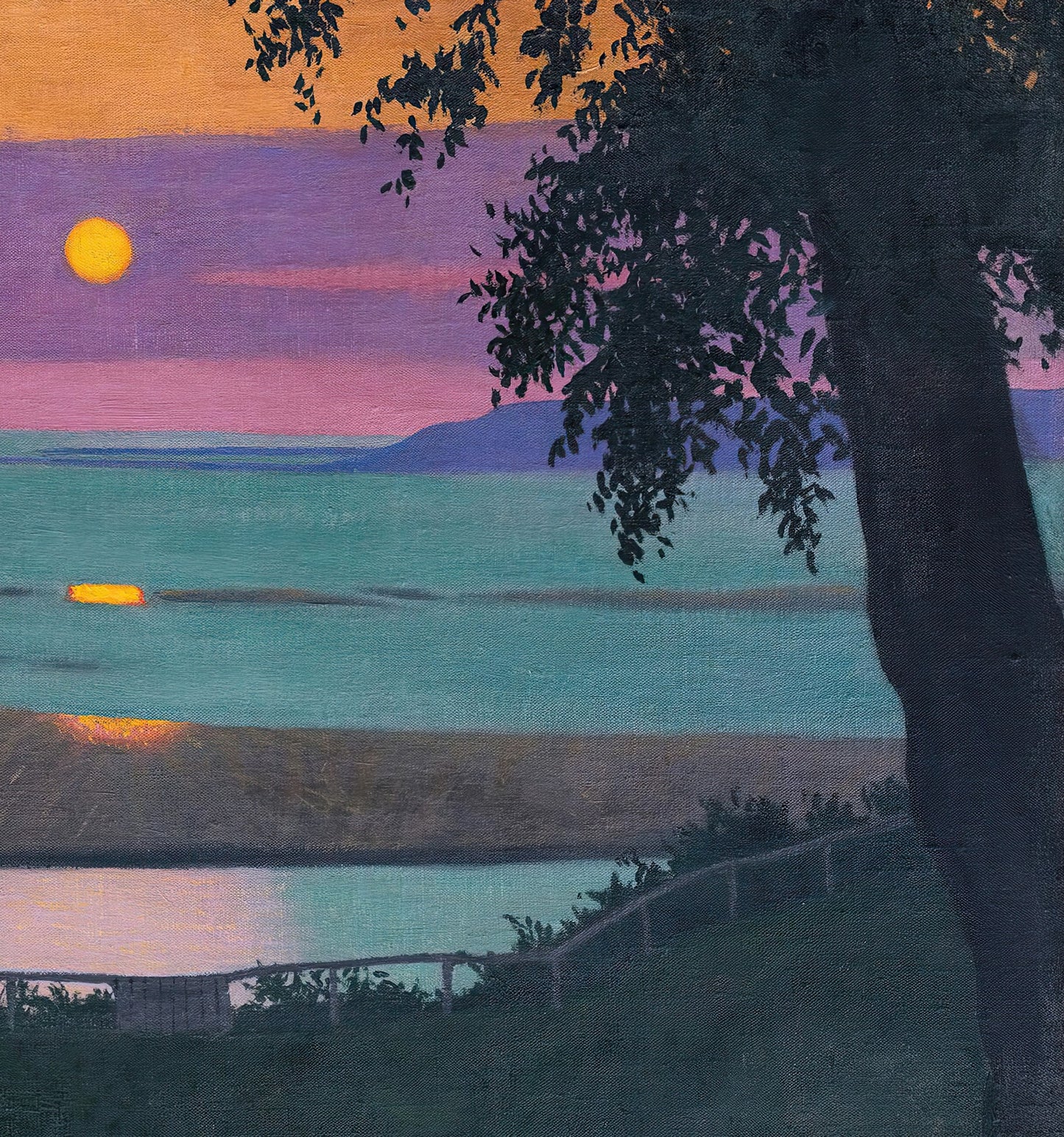 Sunset at Grasse, Orange and Violet Sky