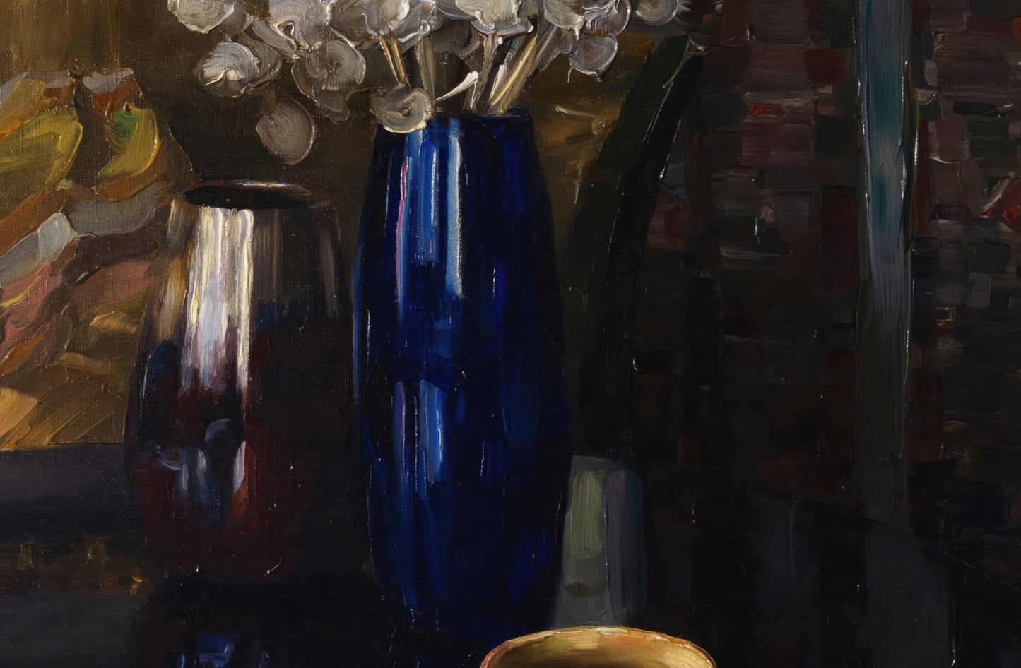 Vase Still Life on Mahogany Table