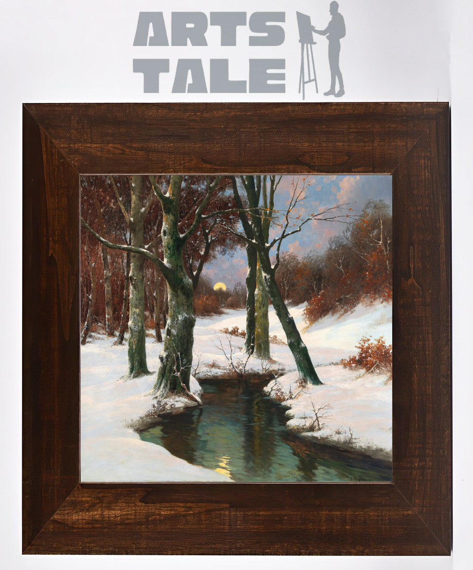 Winter Landscape with Rising Moon