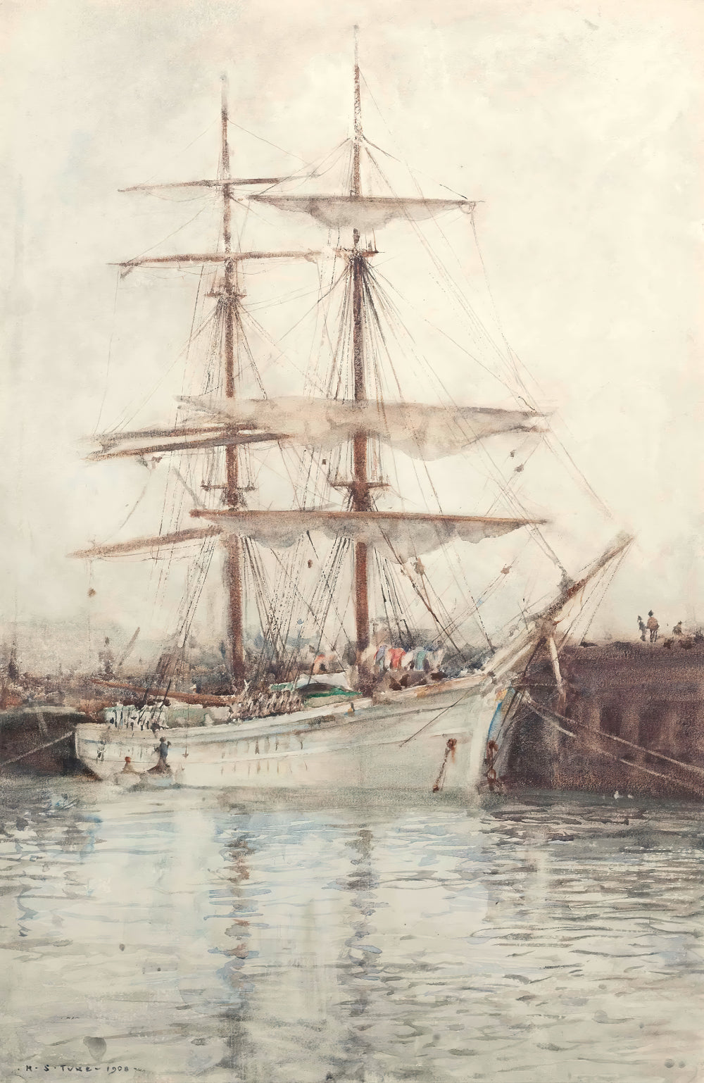 A Windjammer Moored in Falmouth Harbour