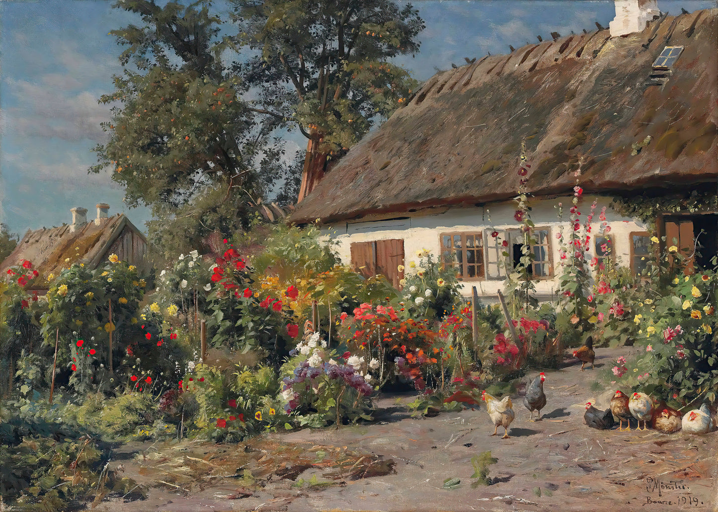 Cottage Garden With Chickens