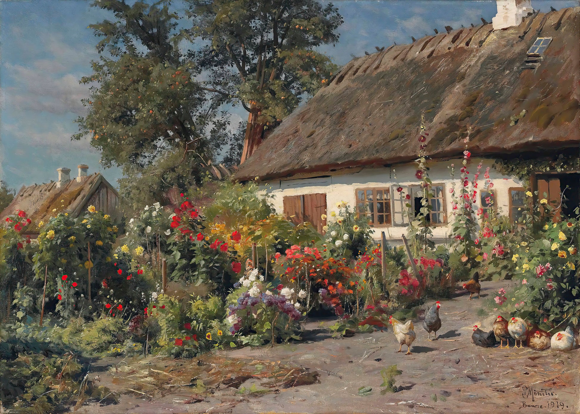 Cottage Garden With Chickens