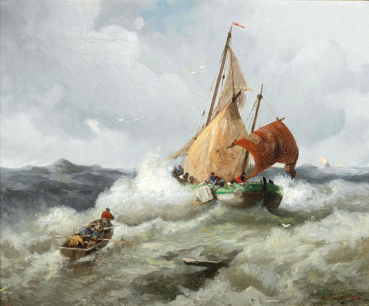 Fishing Boat in Rough Sea