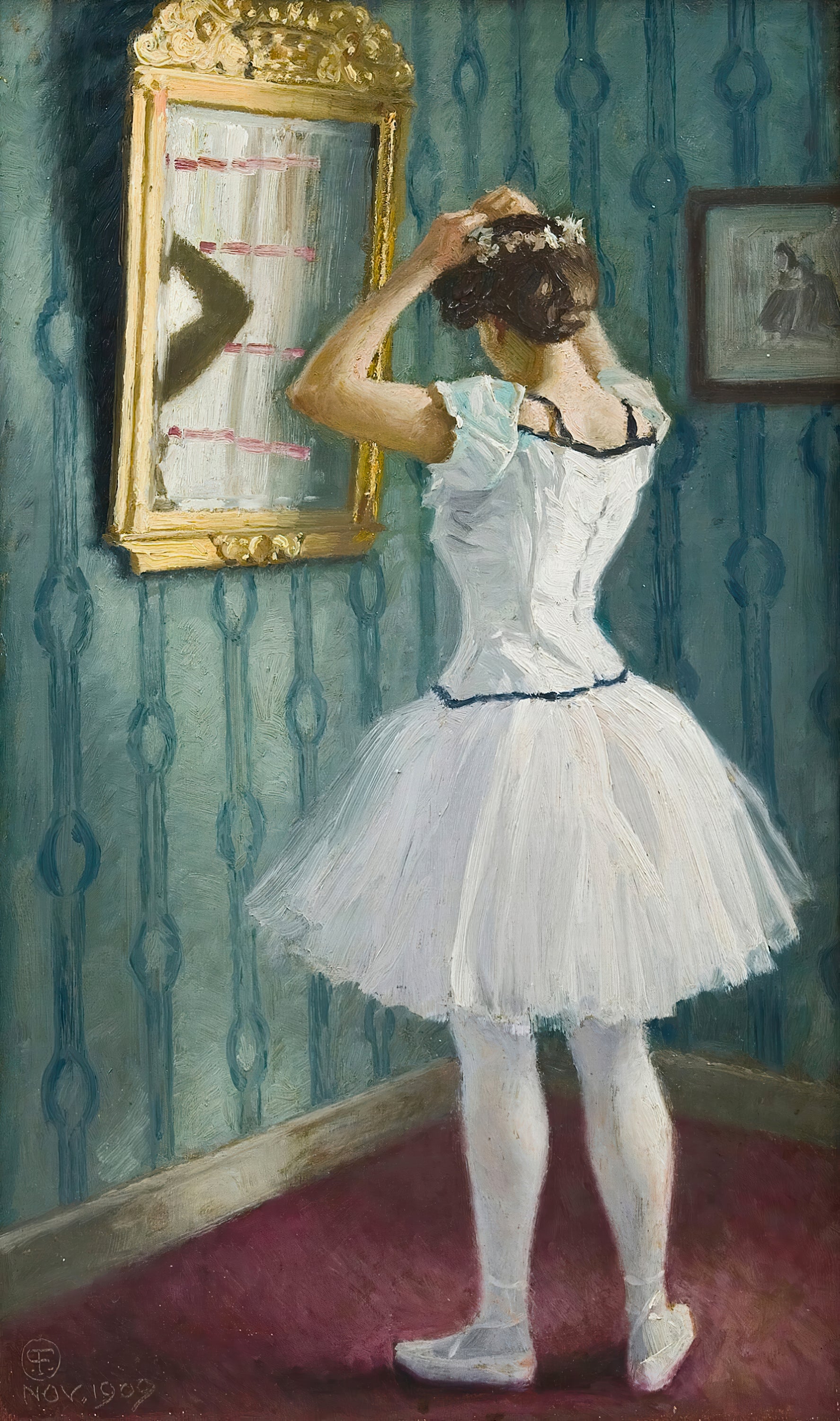 Girl Preparing for Ballet
