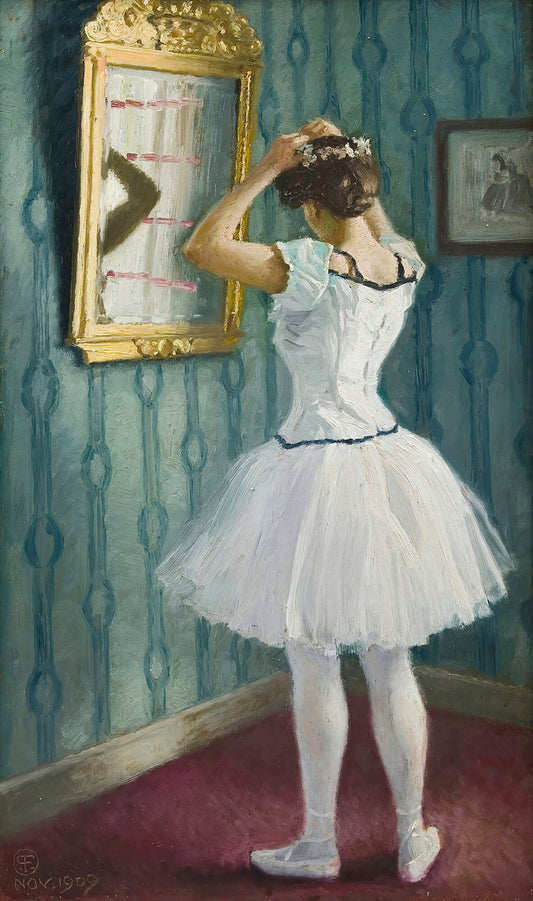 Girl Preparing for Ballet
