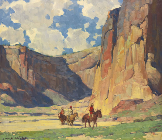 Indians Riding Through the Canyon de Chelly