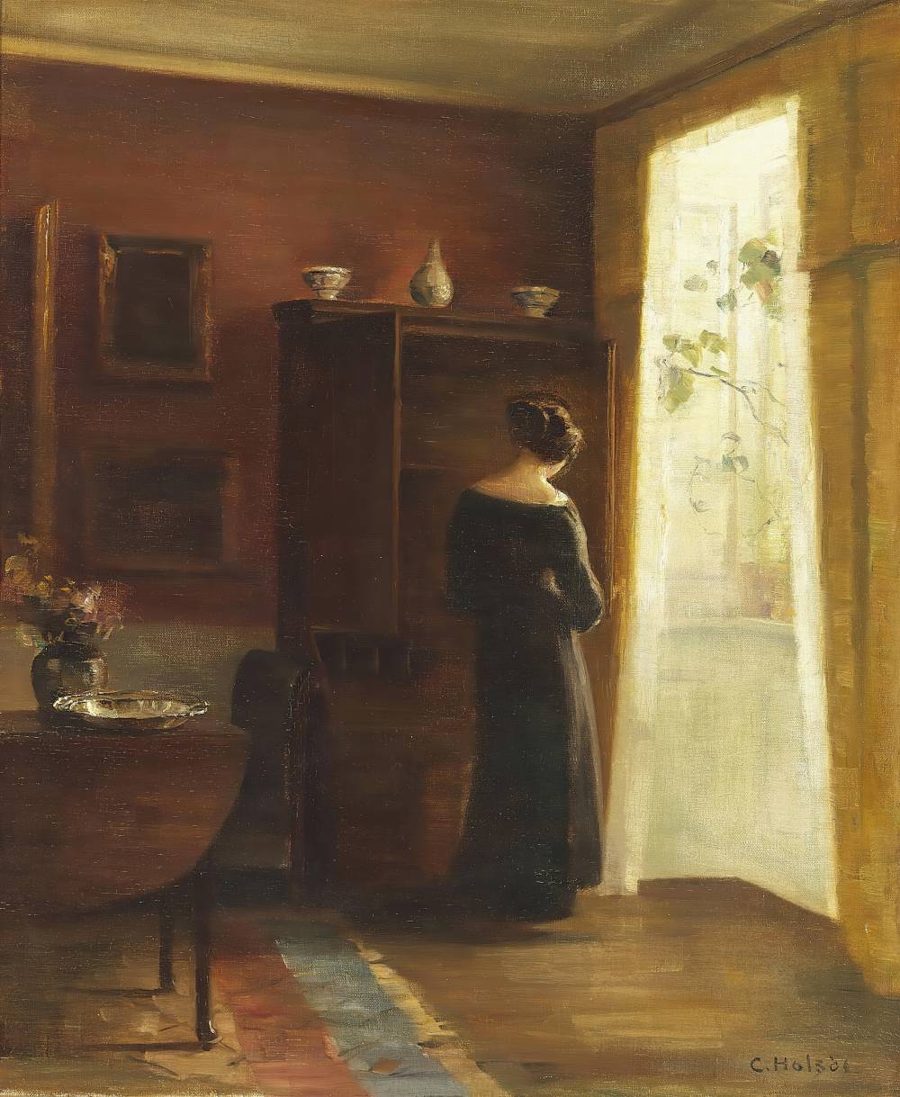 Interior with Young Girl Standing by the Window