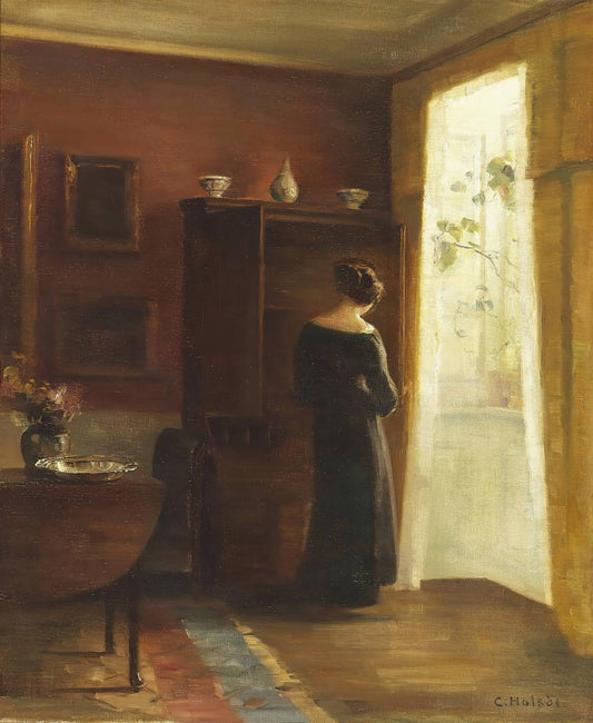 Interior with Young Girl Standing by the Window