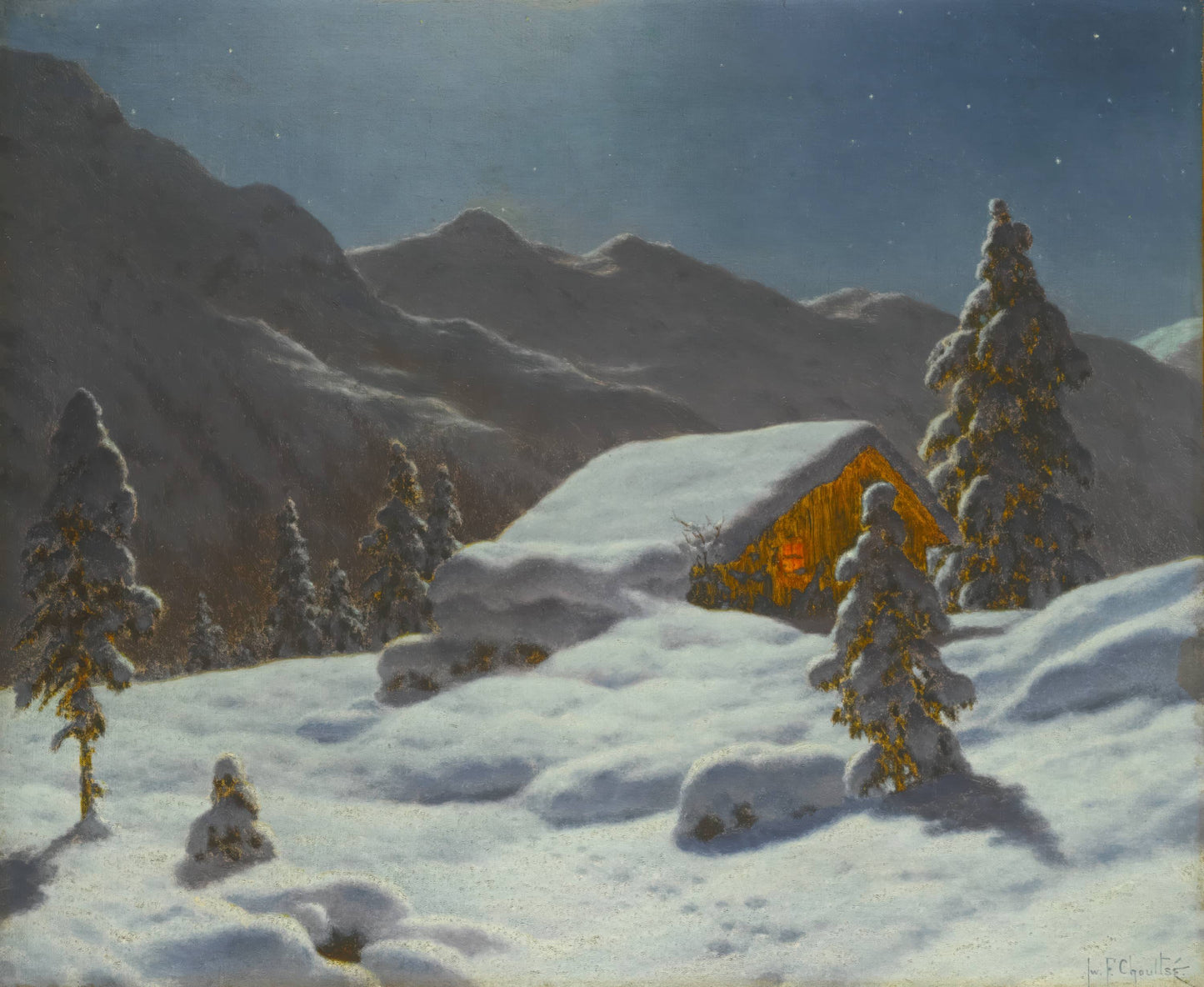 Moonlit Winter Landscape