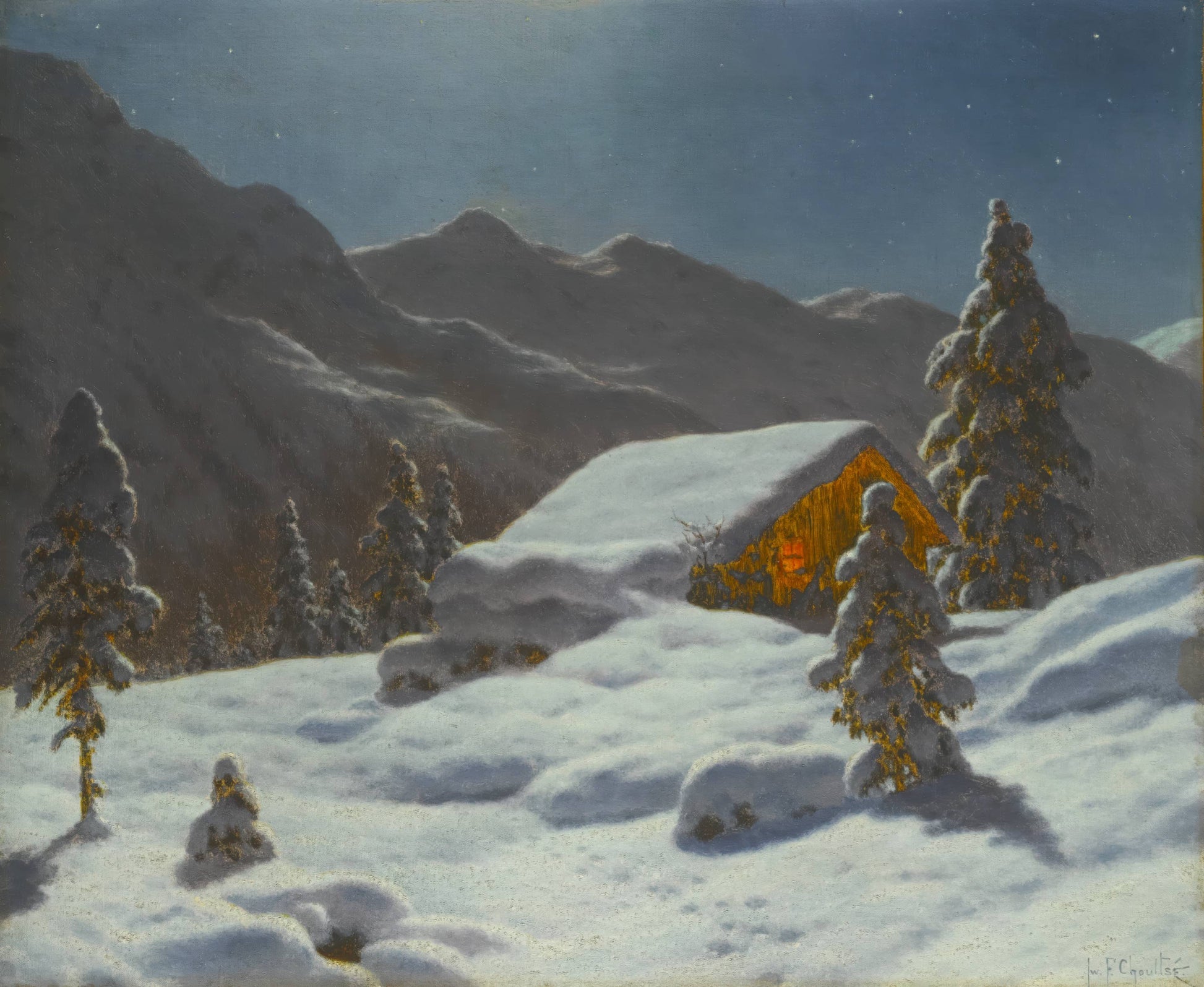 Moonlit Winter Landscape