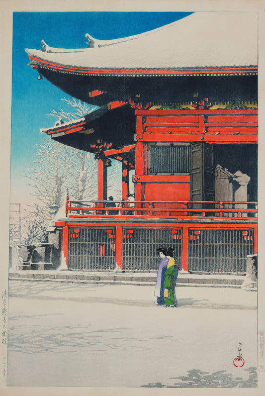 Snow at Asakusa Temple