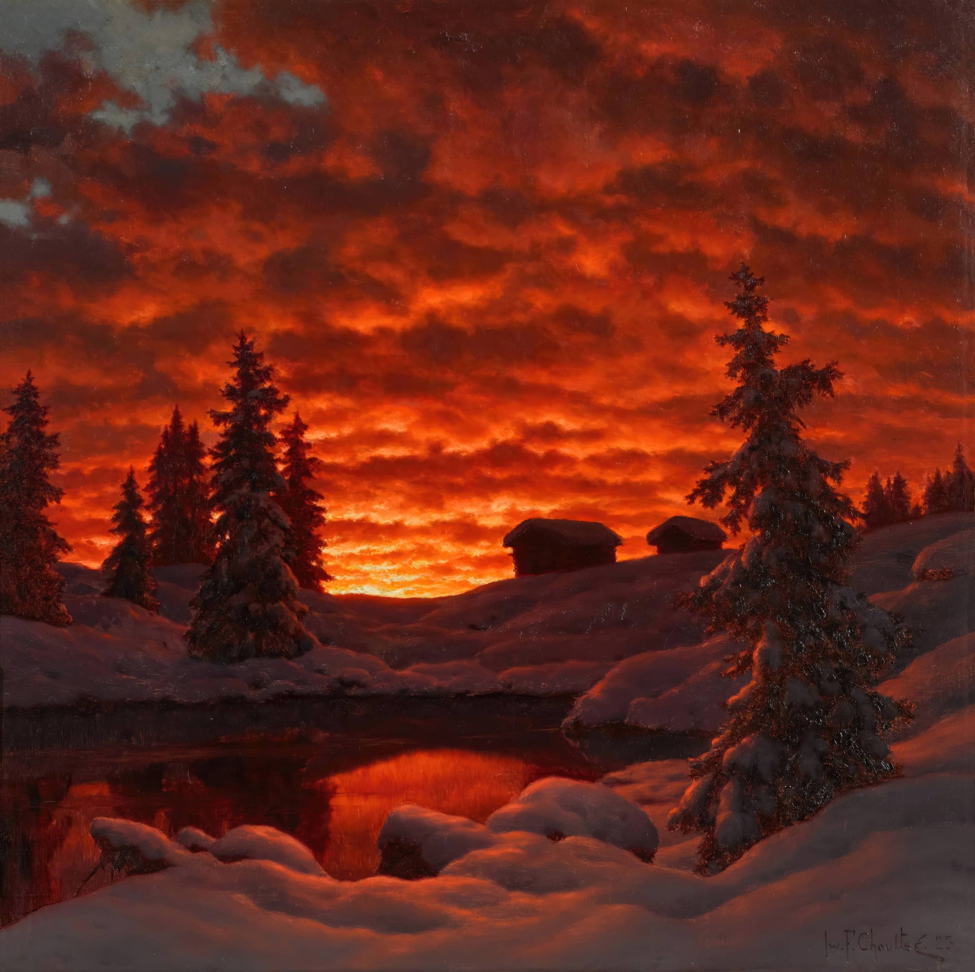 Snowy Sunset