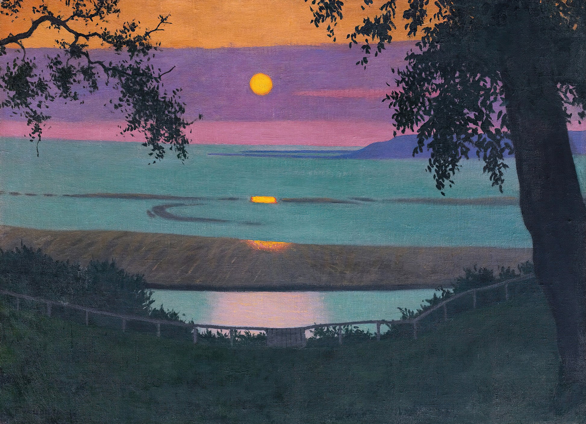 Sunset at Grasse, Orange and Violet Sky