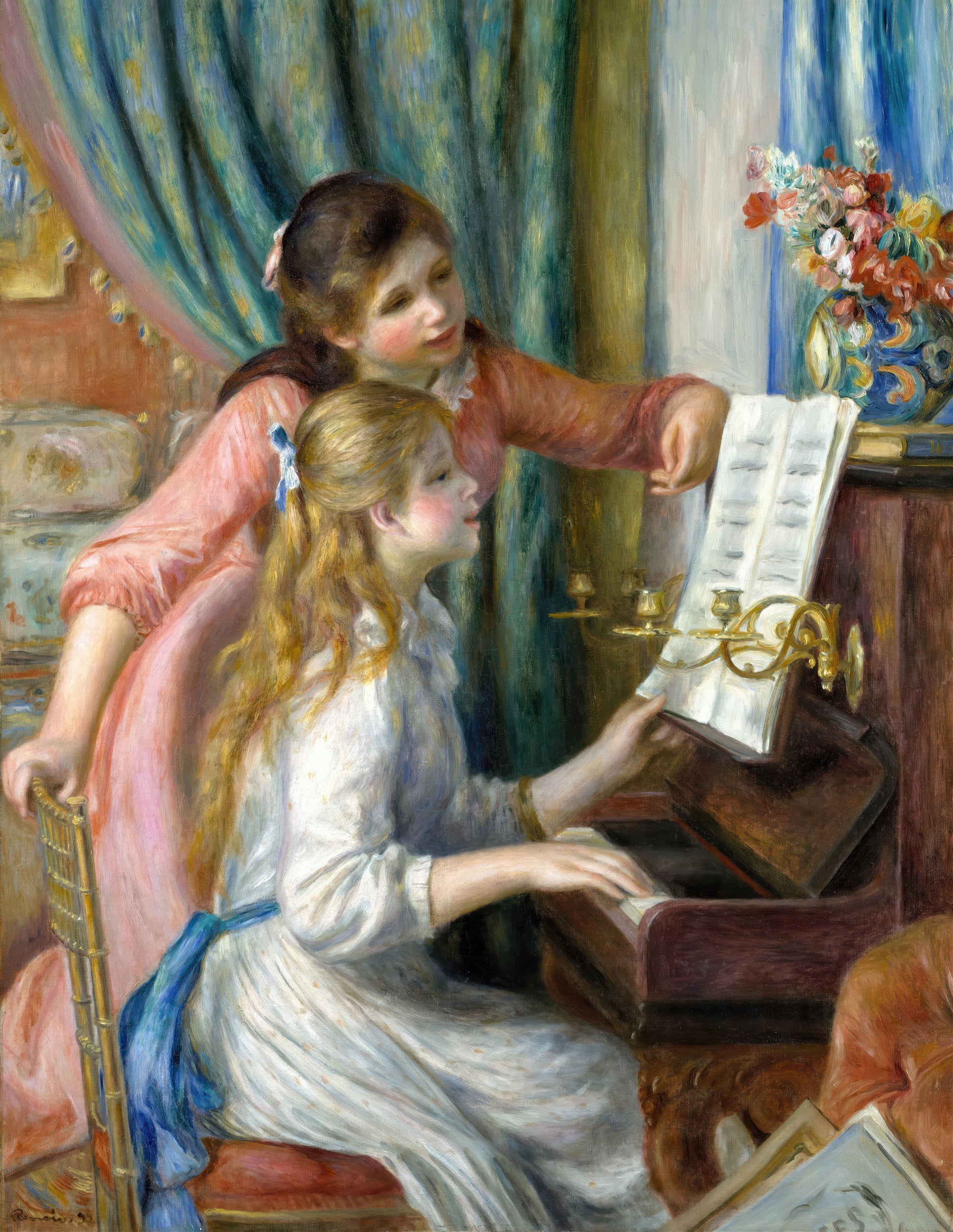 Two Young Girls at the Piano
