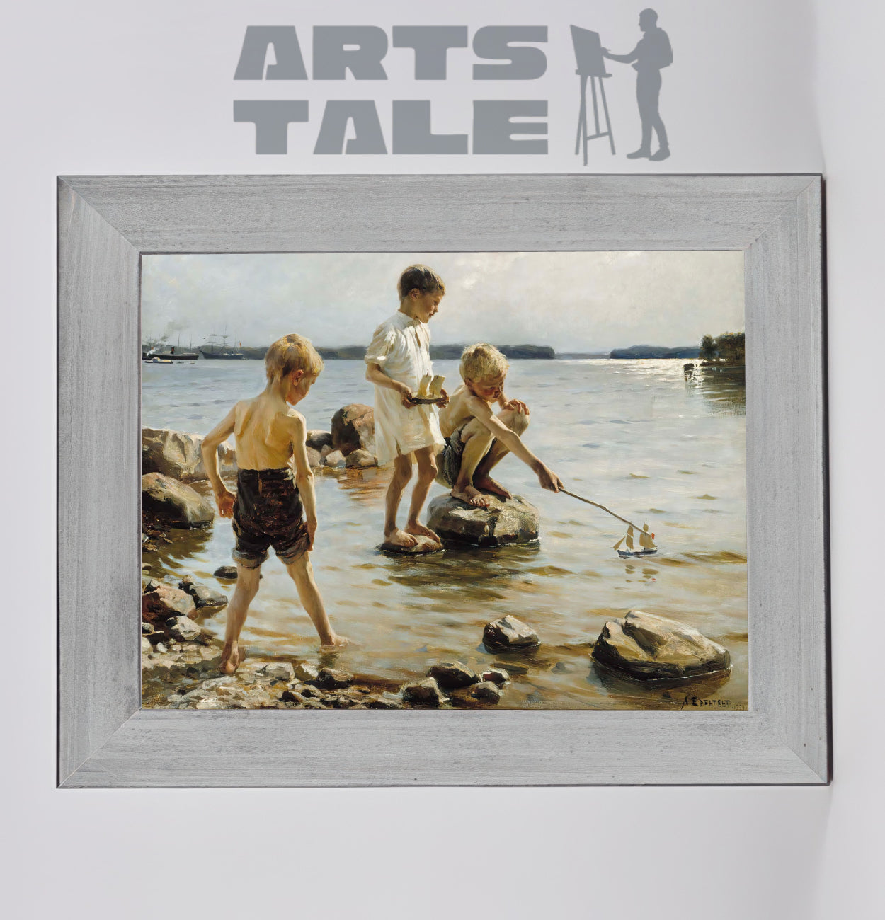 Boys Playing on the Shore