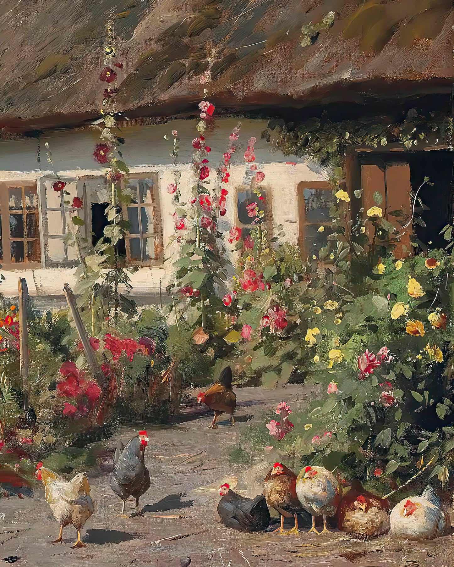Cottage Garden With Chickens