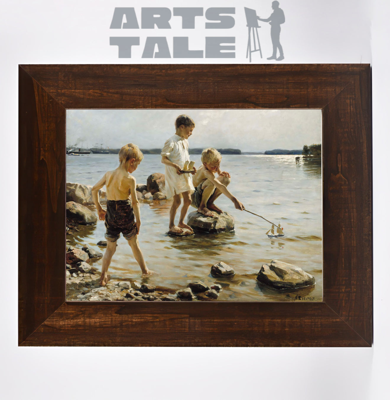 Boys Playing on the Shore