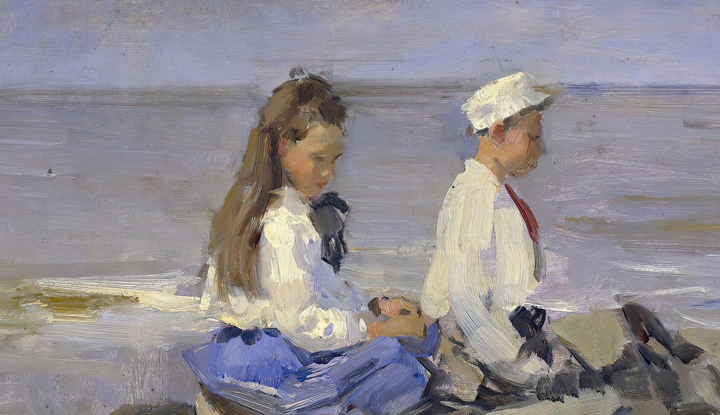 Boy and Girl on Donkeys