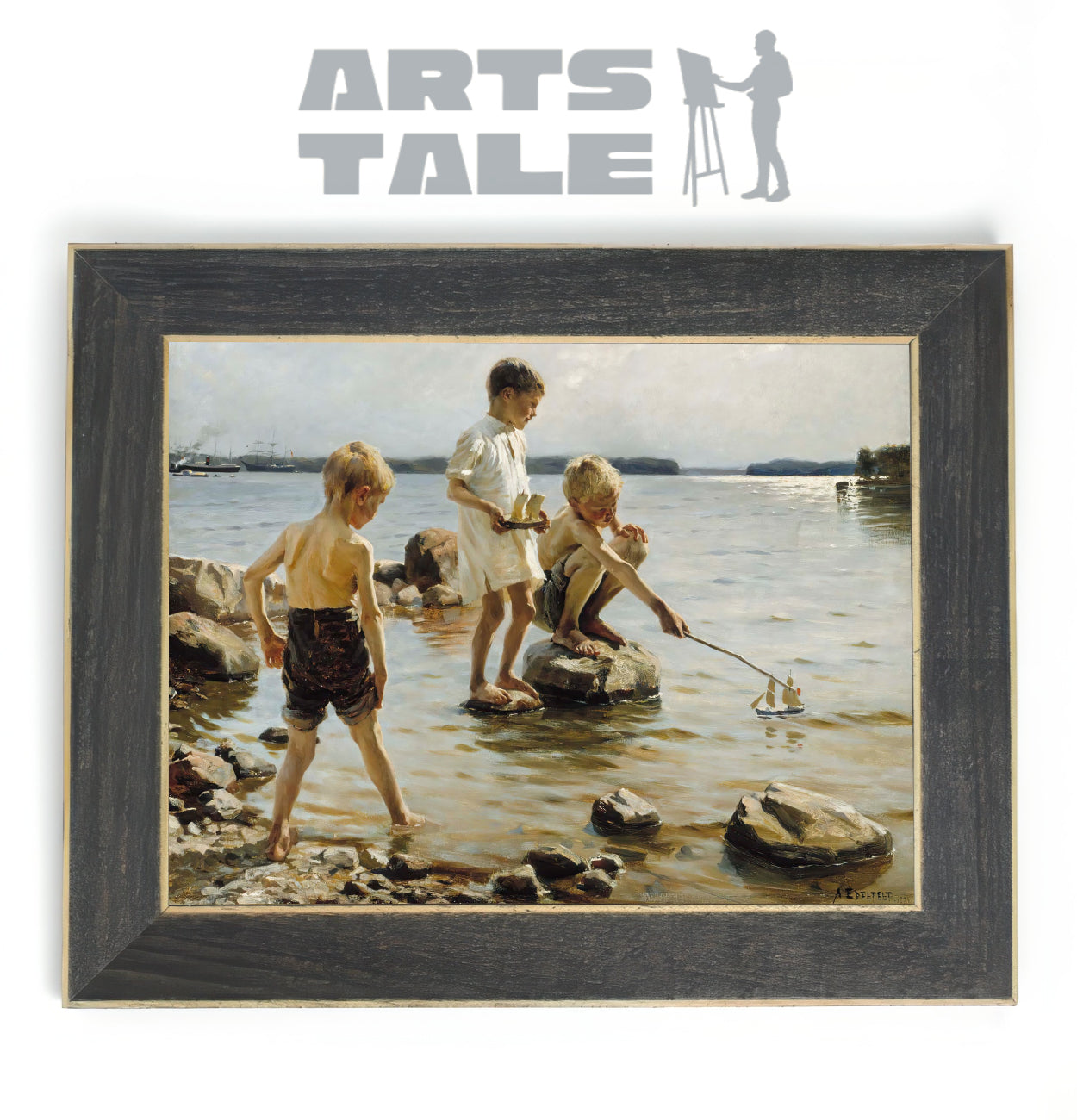 Boys Playing on the Shore