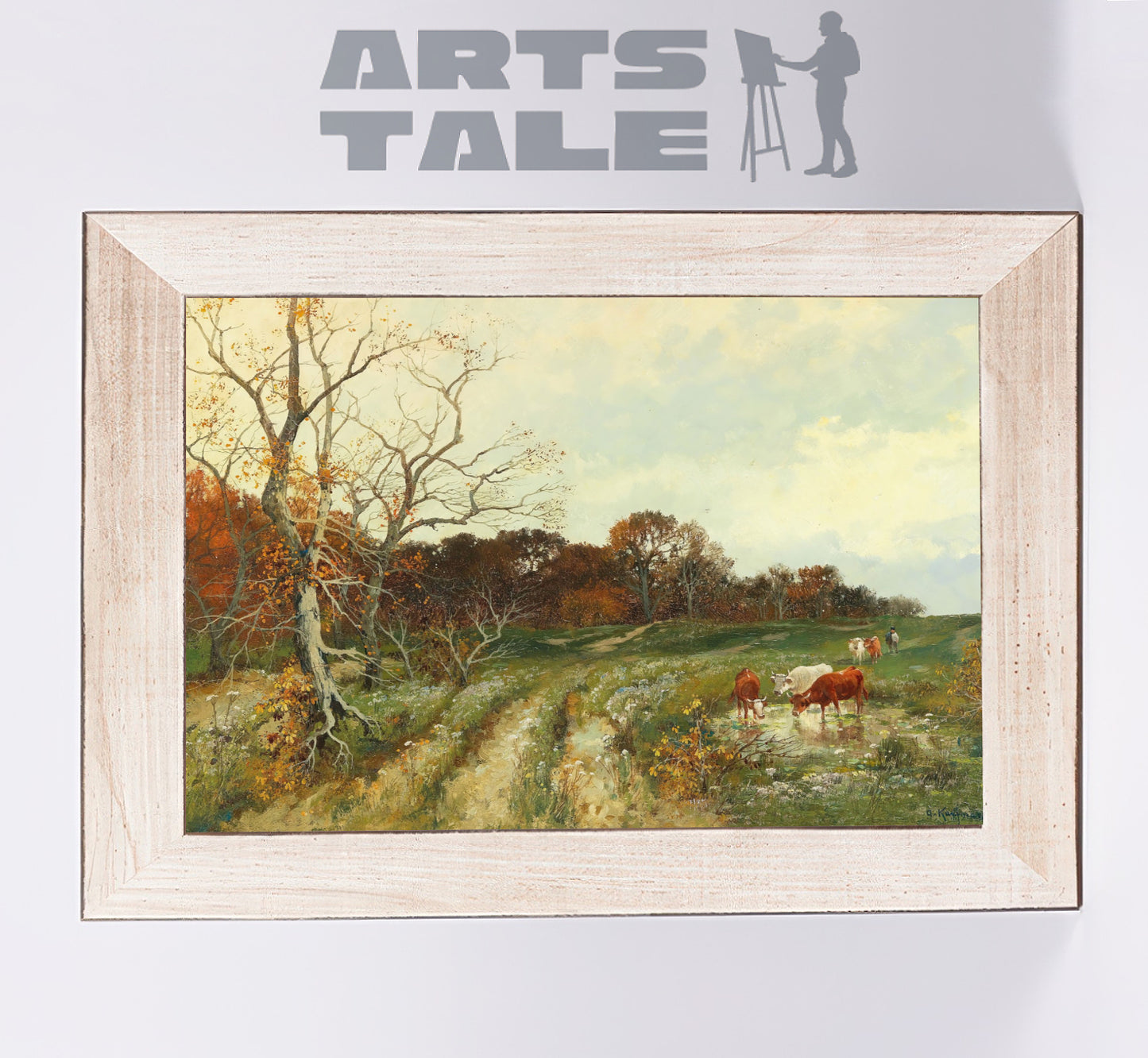 Autumn Landscape with Grazing Cows