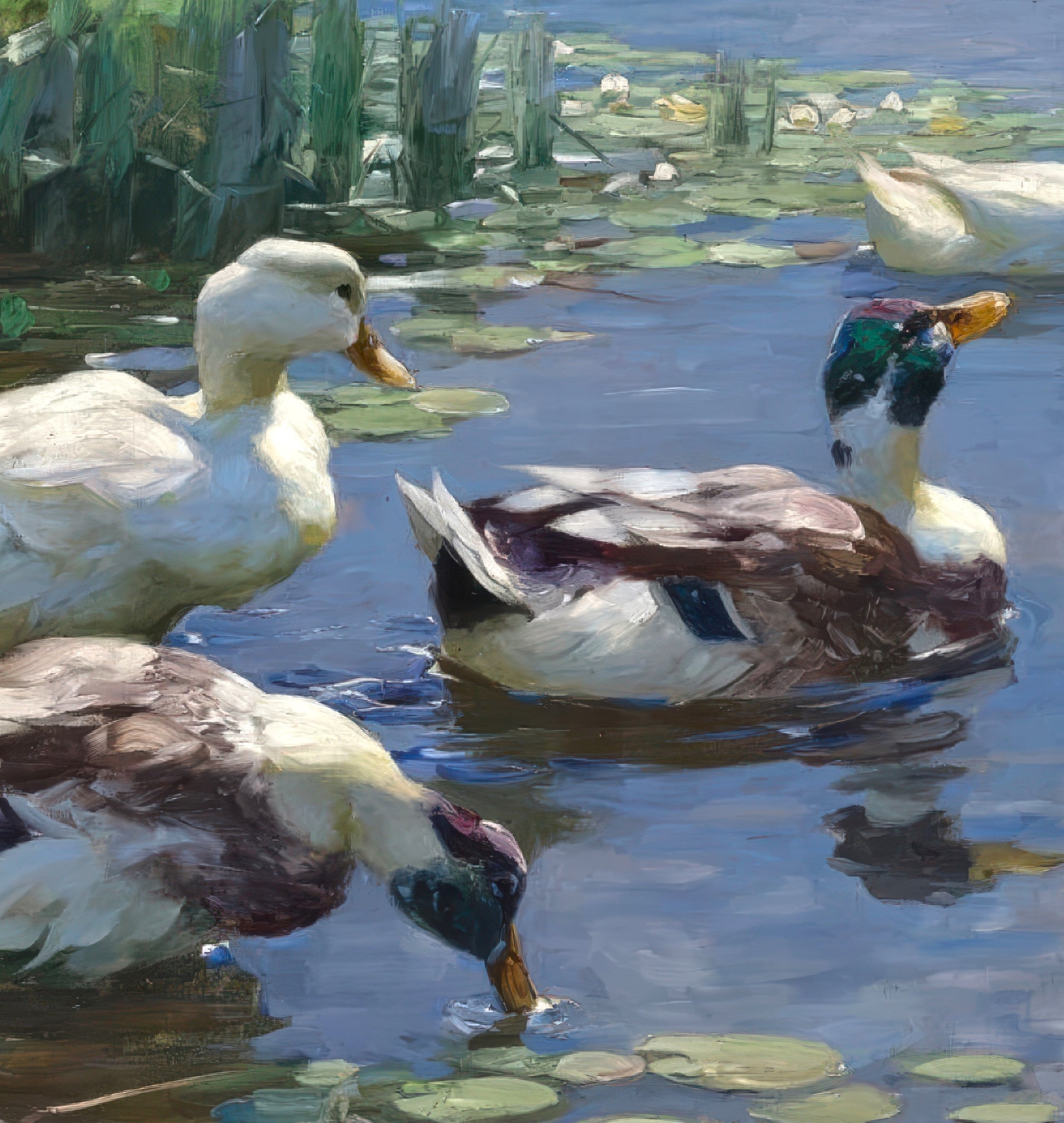 Ducks on a Lakeshore