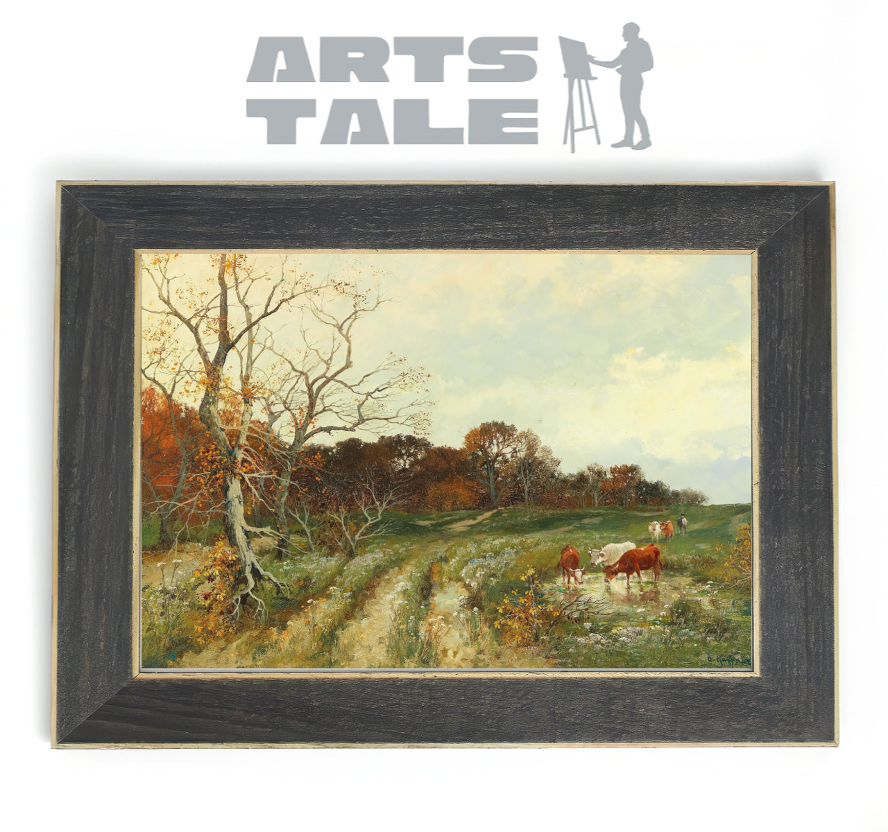 Autumn Landscape with Grazing Cows