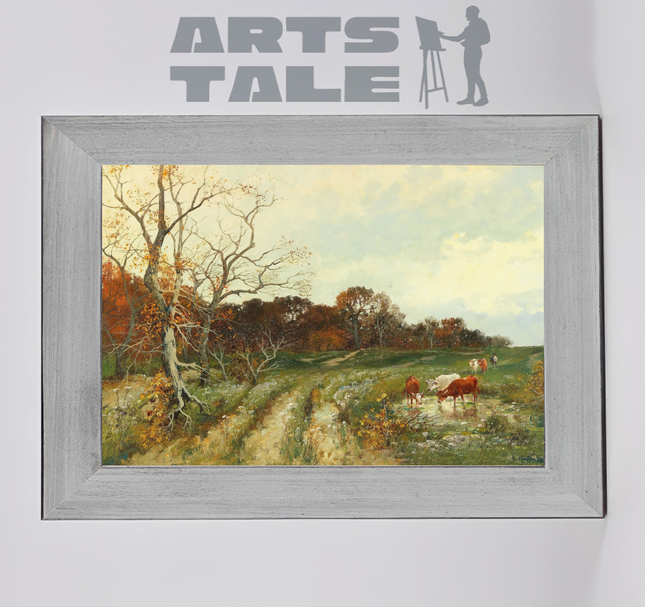 Autumn Landscape with Grazing Cows