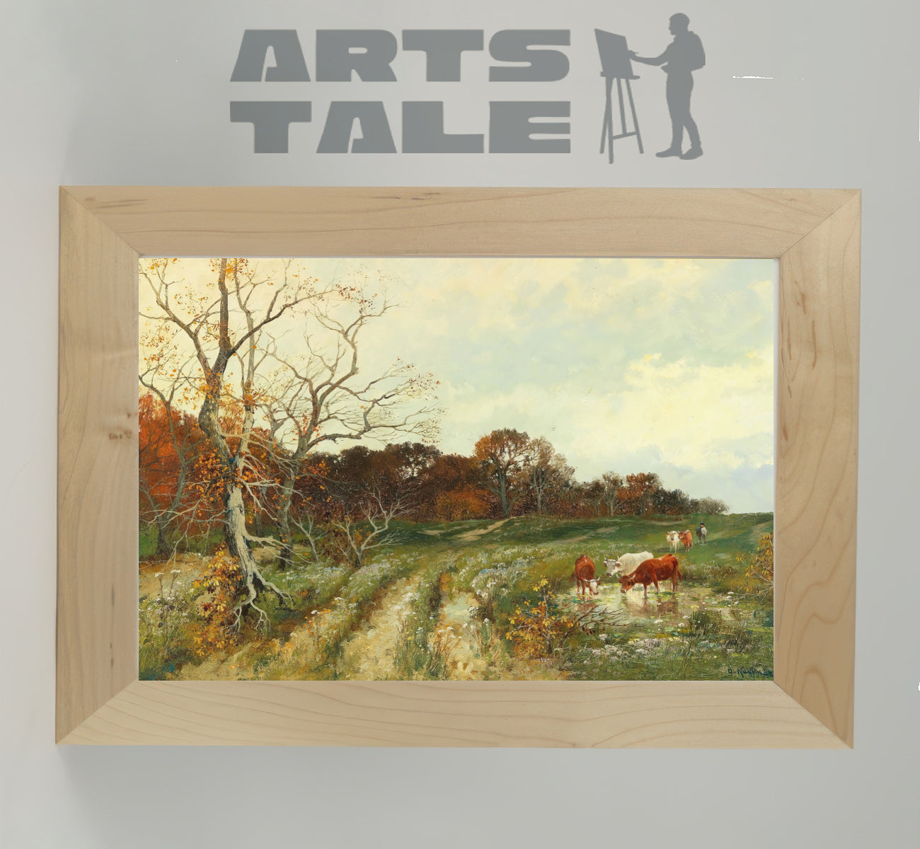 Autumn Landscape with Grazing Cows