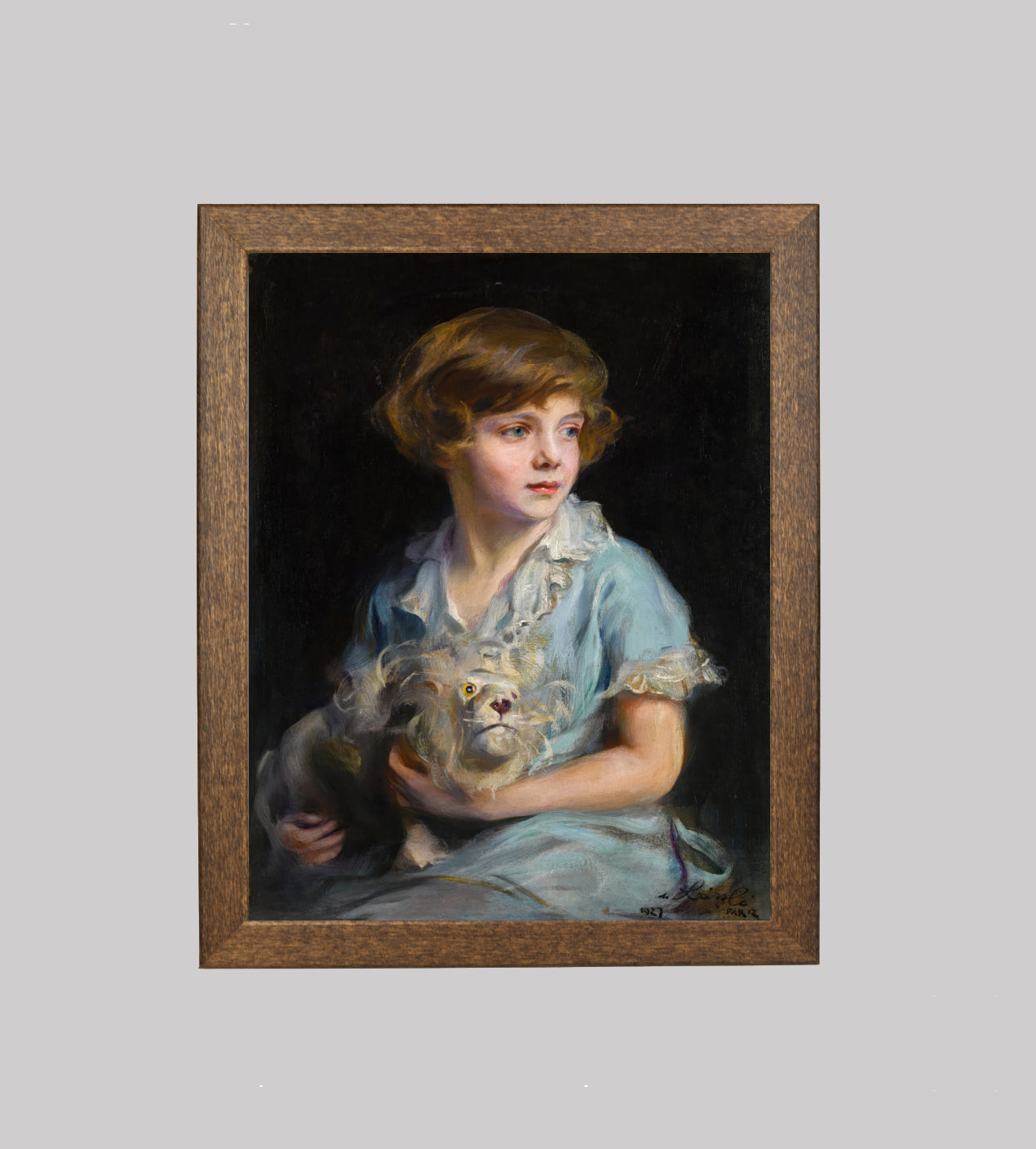 Portrait of a Child with Stuffed Lion