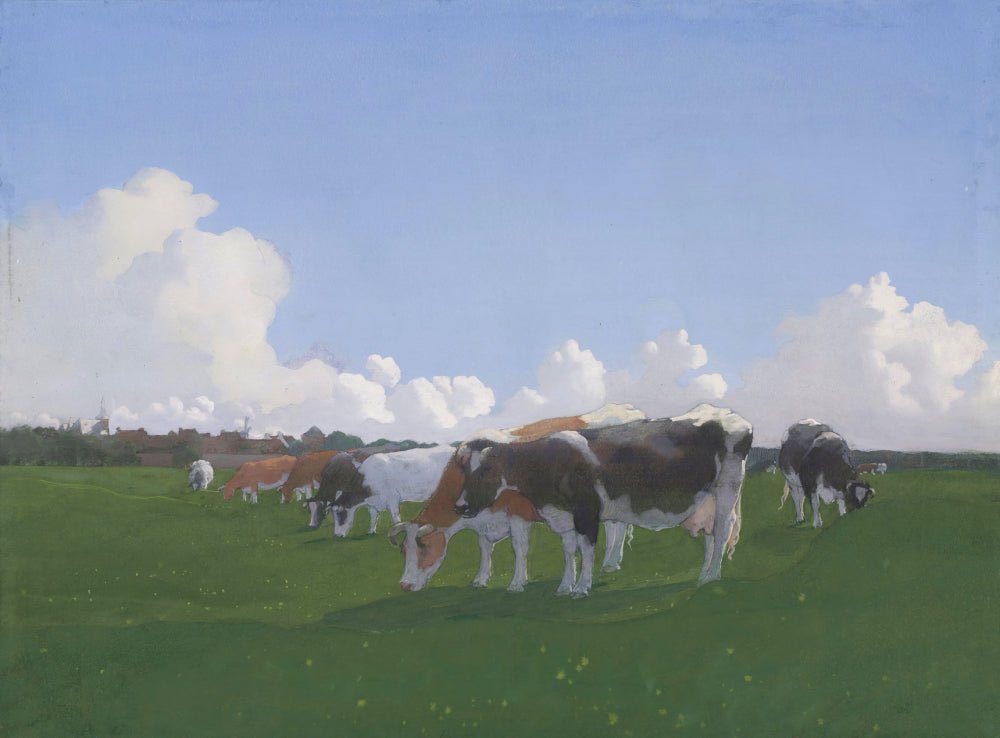 Grazing Cows in a Meadow