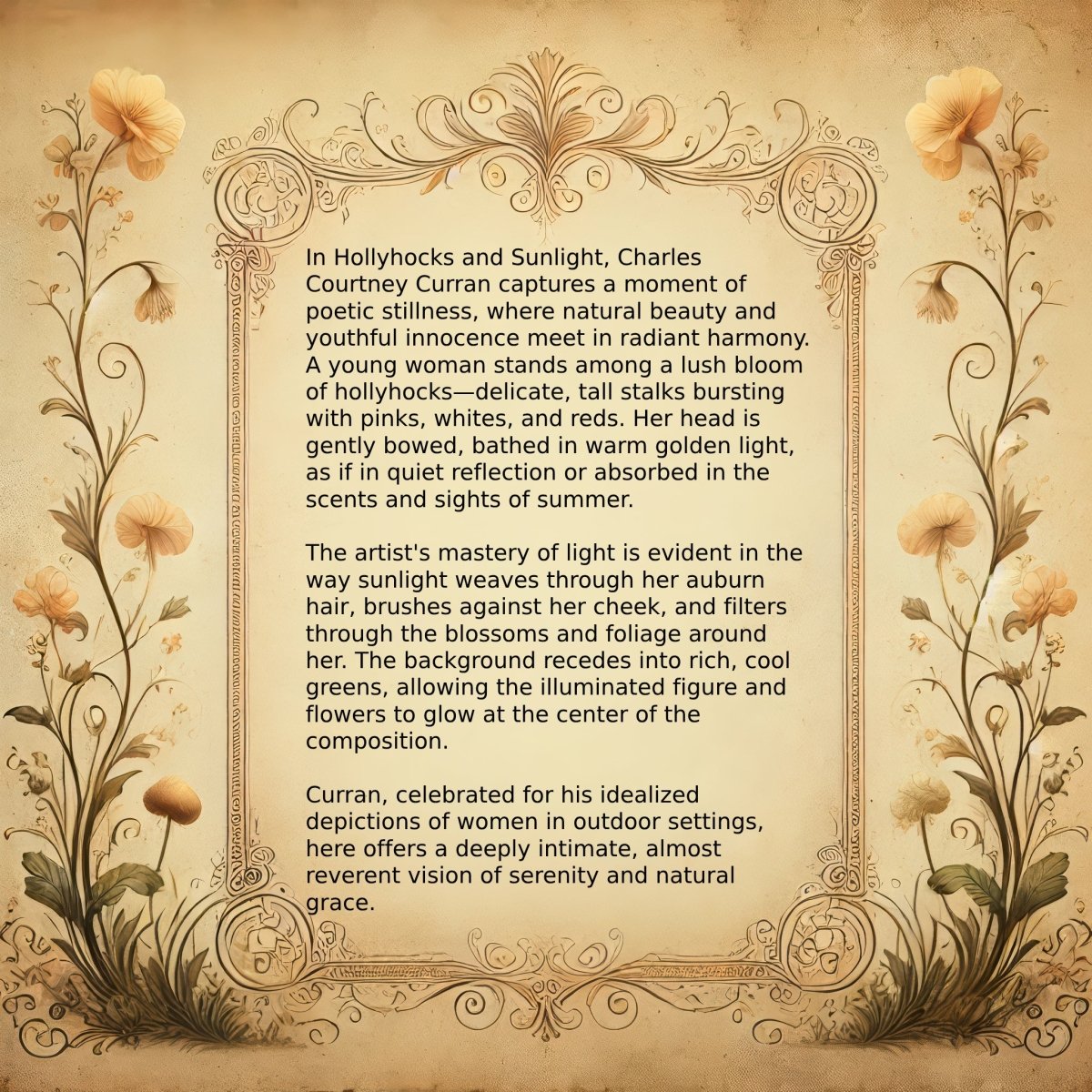 Hollyhocks and Sunlight