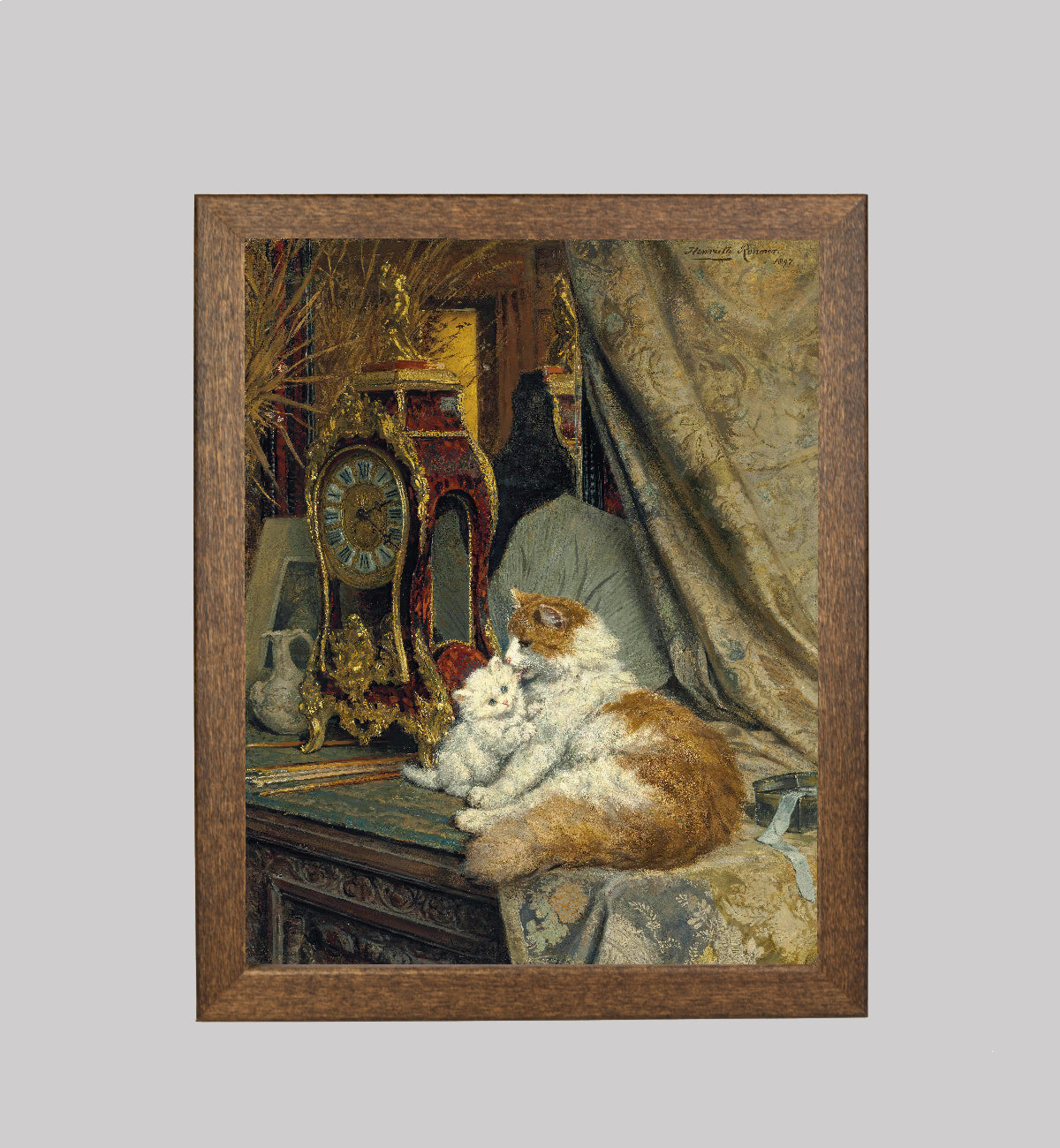 A Mother Cat and Her Kitten