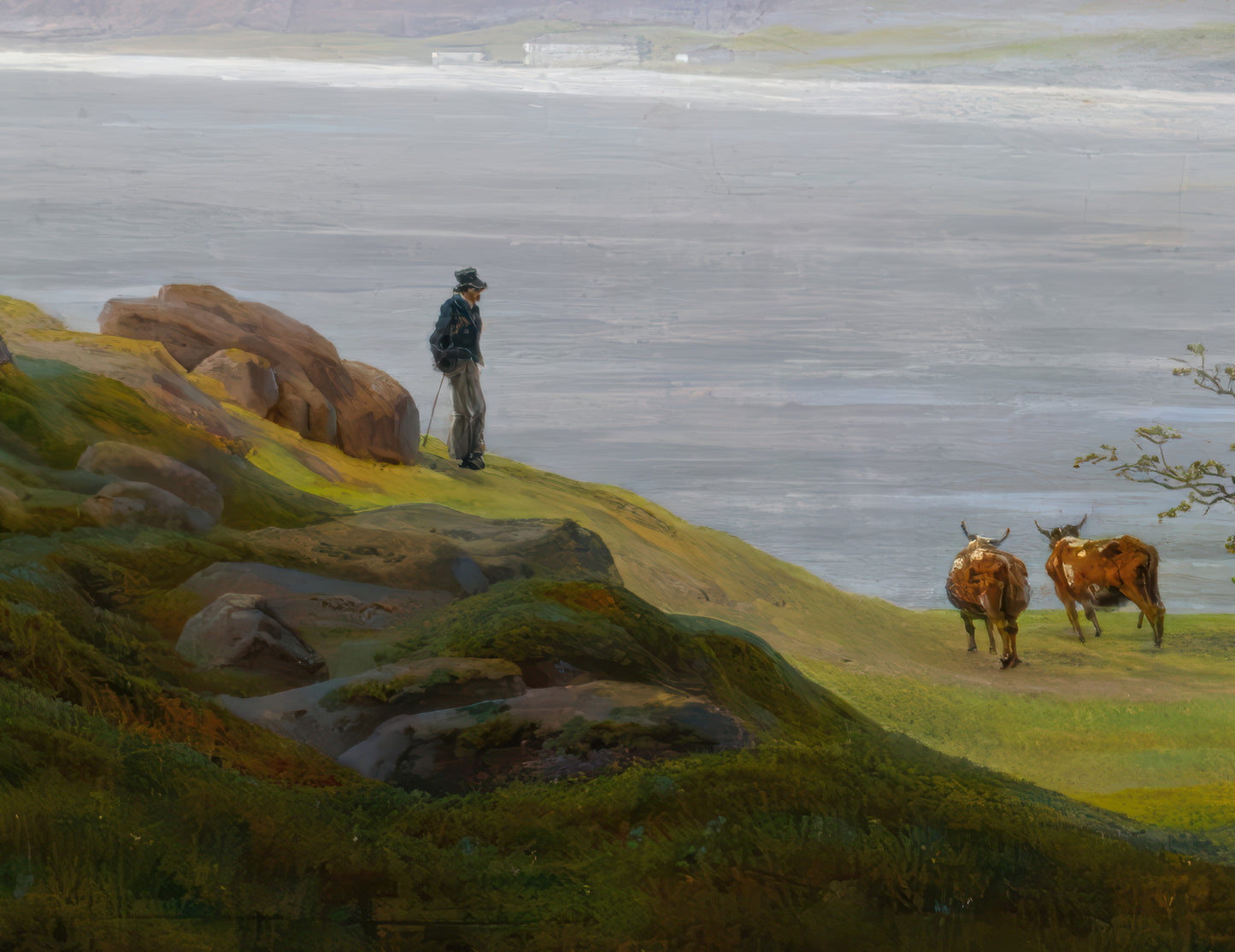 Landscape with the Mountain Lake, Morning