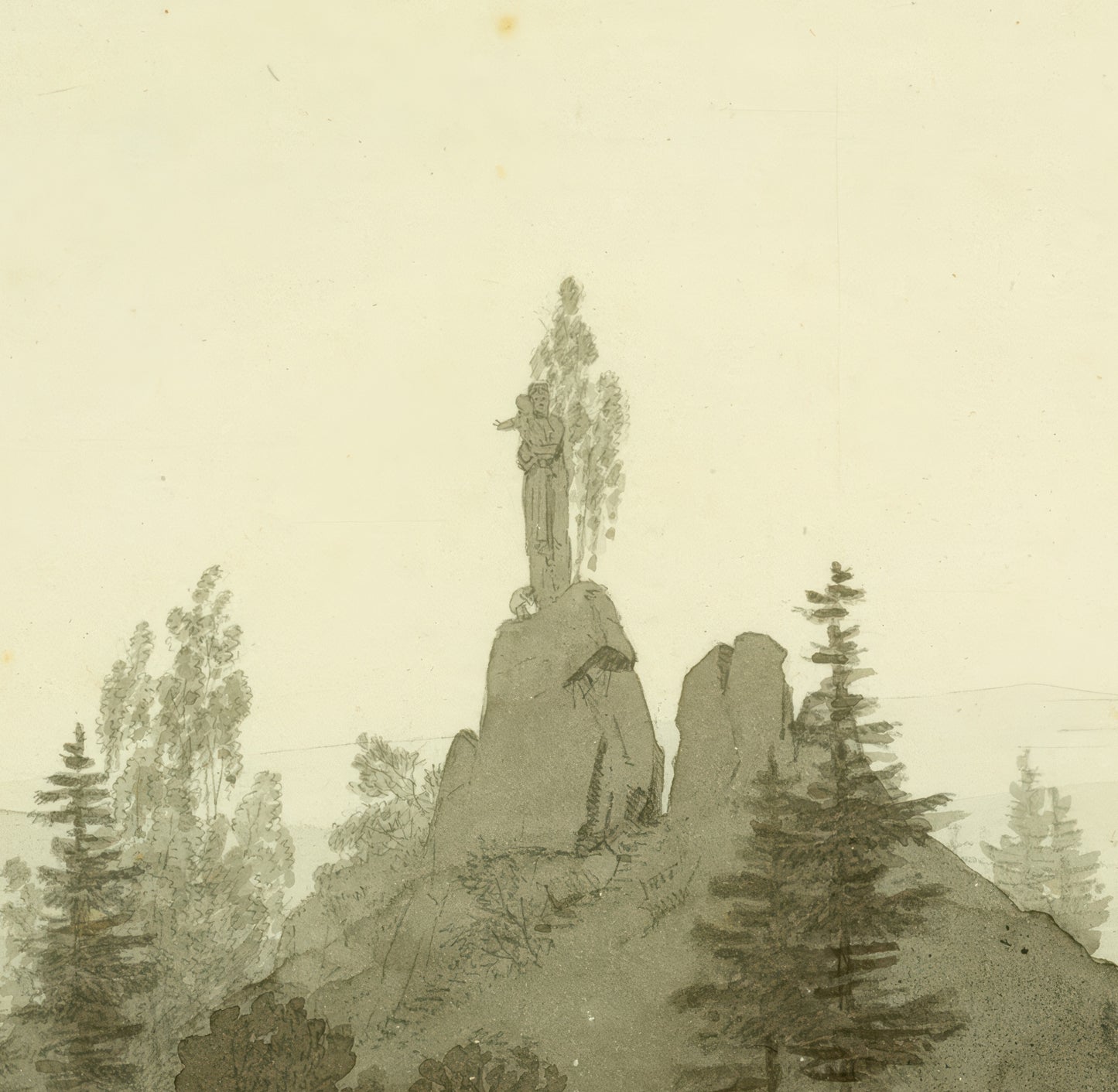 Statue of the Madonna in the Mountains