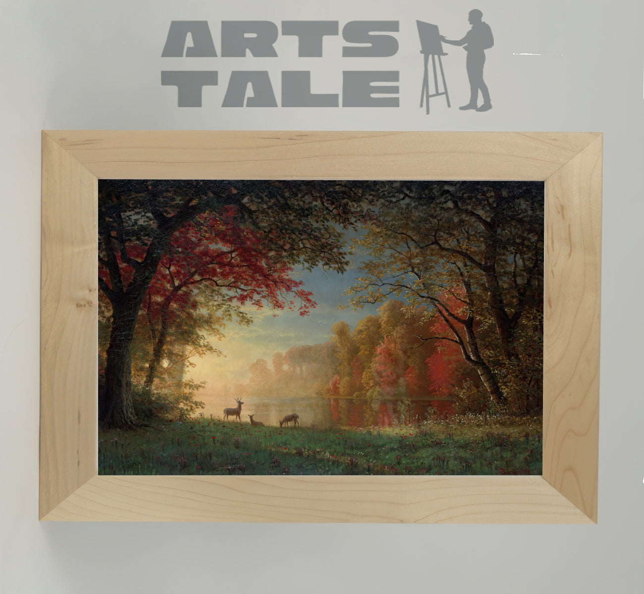 Indian Sunset, Dear by a Lake