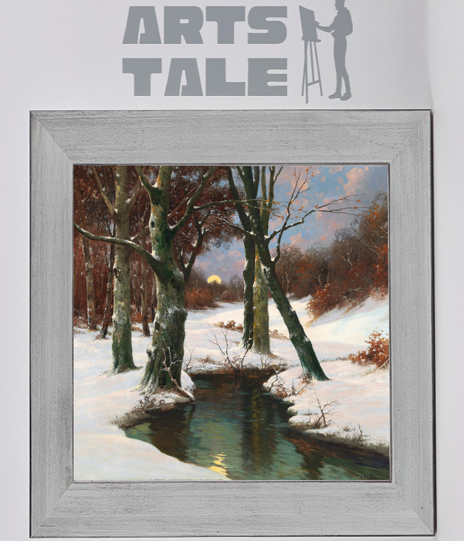 Winter Landscape with Rising Moon