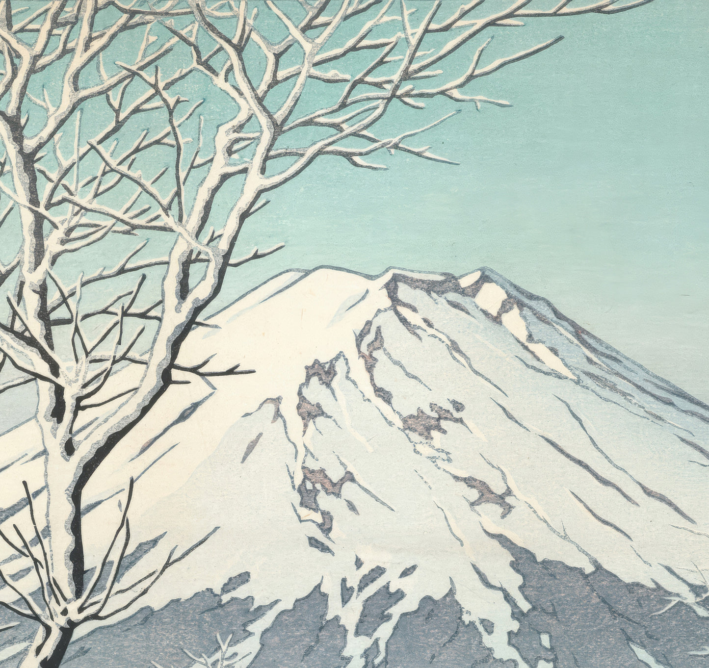 Mt. Fuji, Clearing After a Snowfall in Oshino