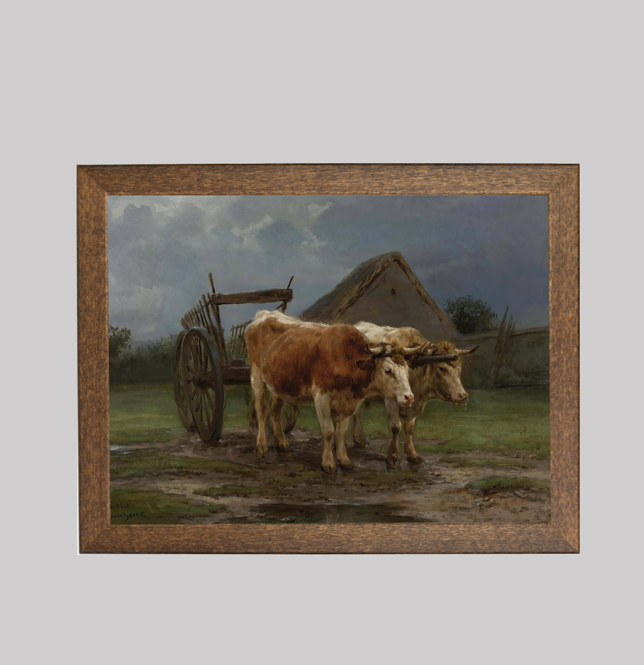Oxen Pulling a Cart