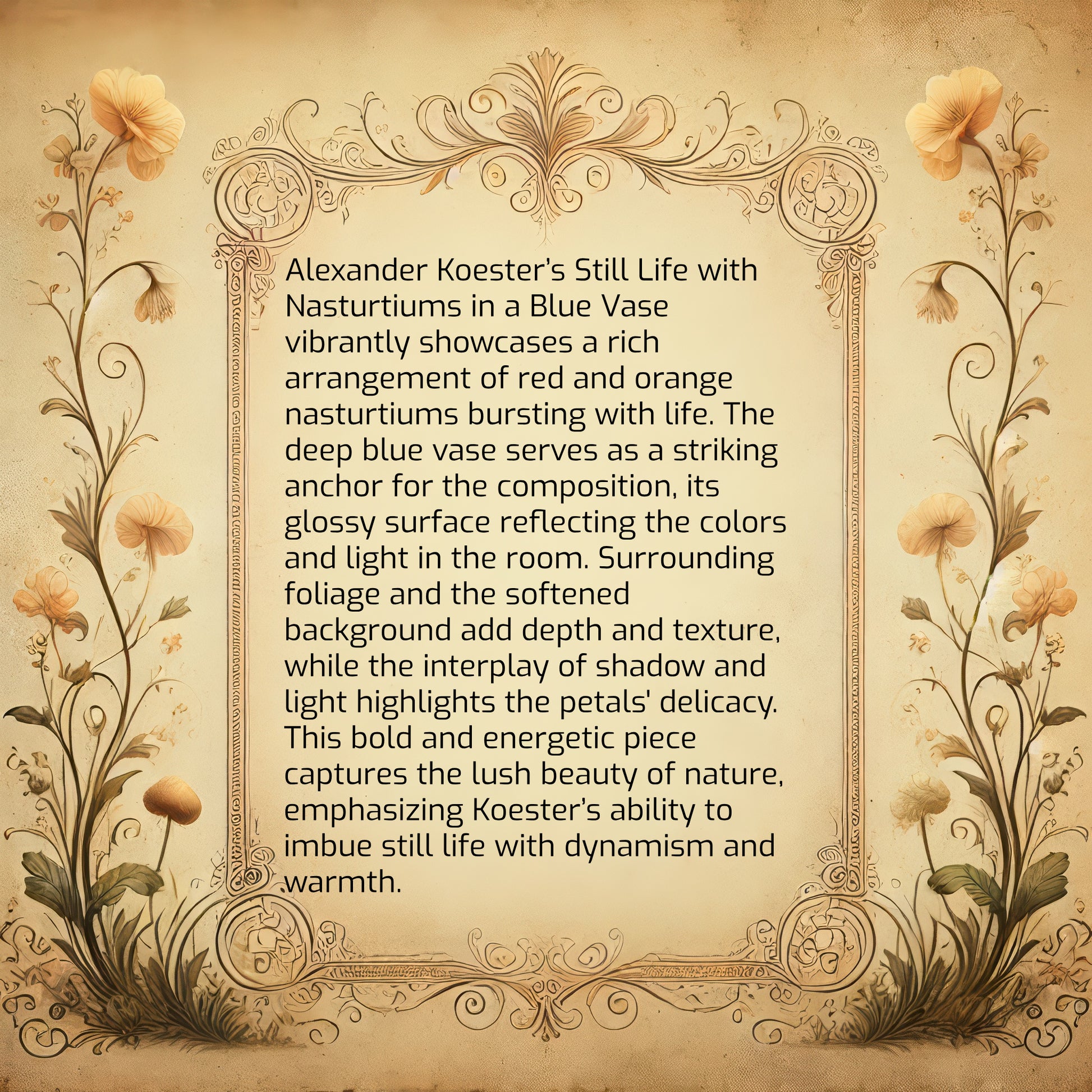 Still Life with Nasturtiums in a Blue Vase