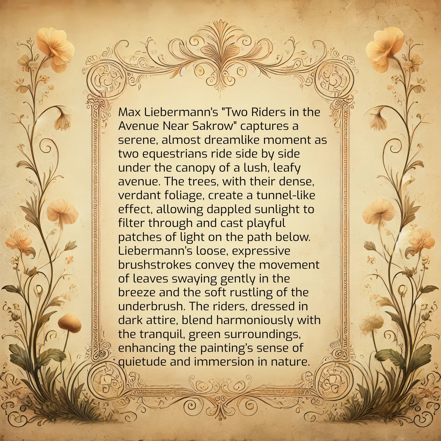 Two Riders in the Avenue Near Sakrow