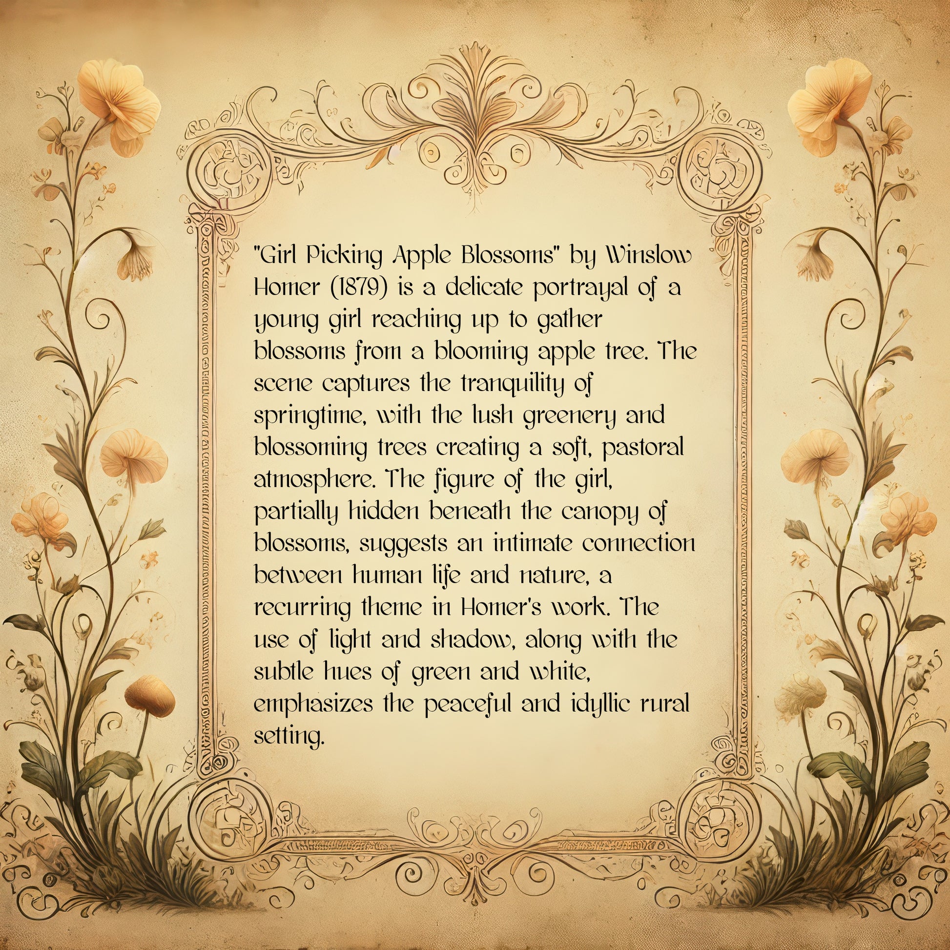 Girl Picking Apple Blossoms