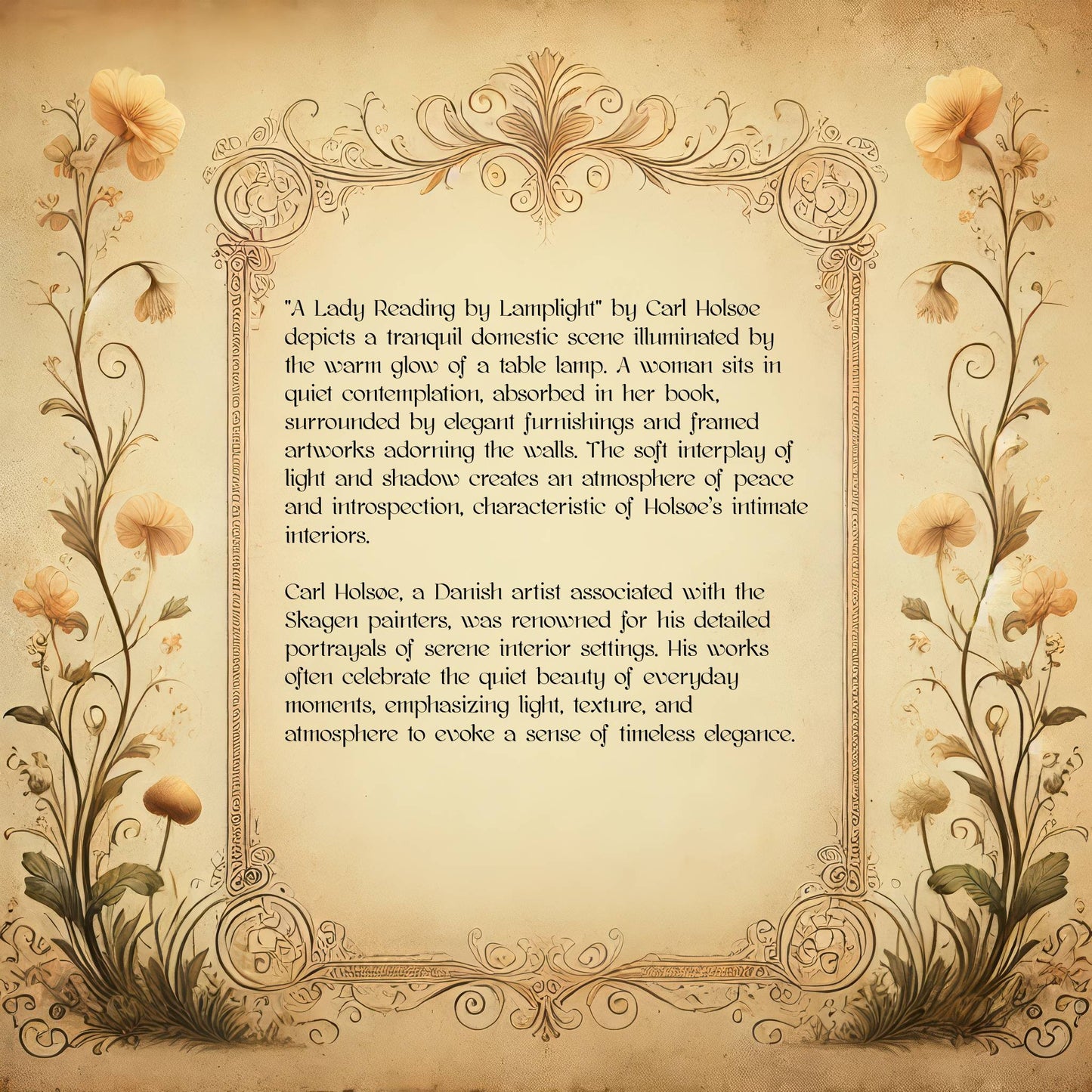 A Lady Reading by Lamplight