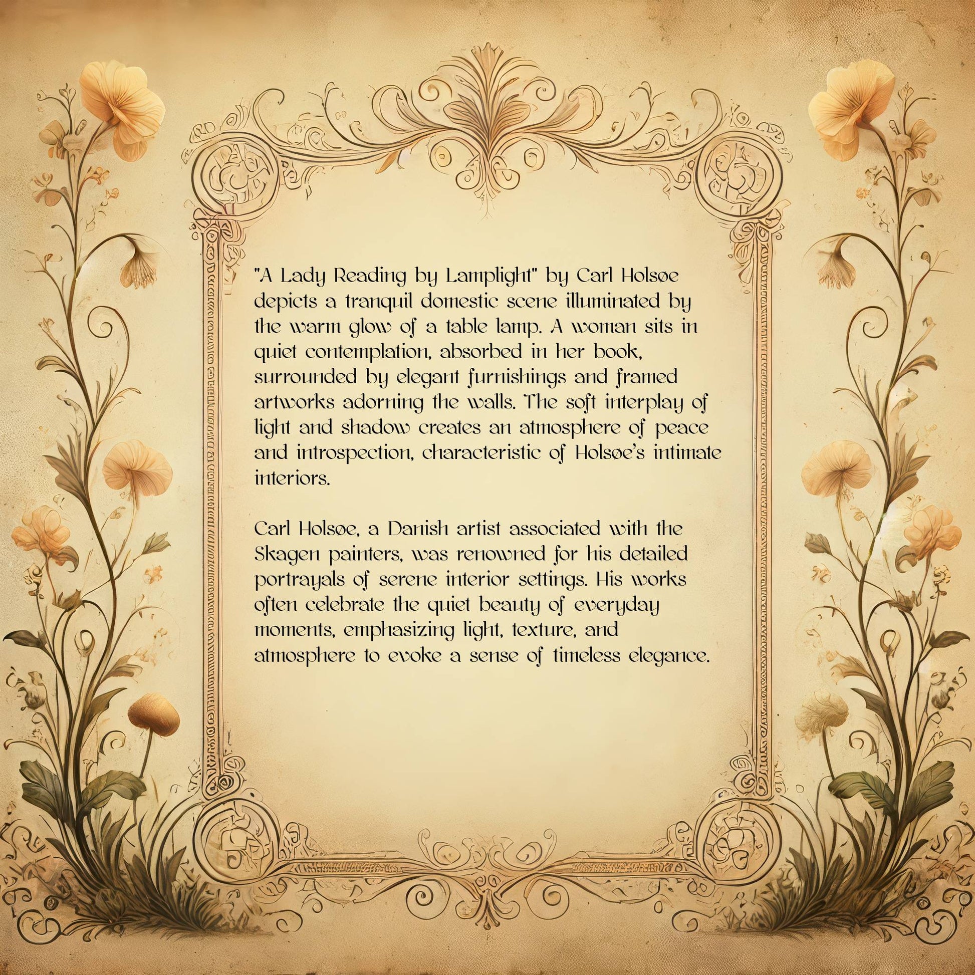 A Lady Reading by Lamplight