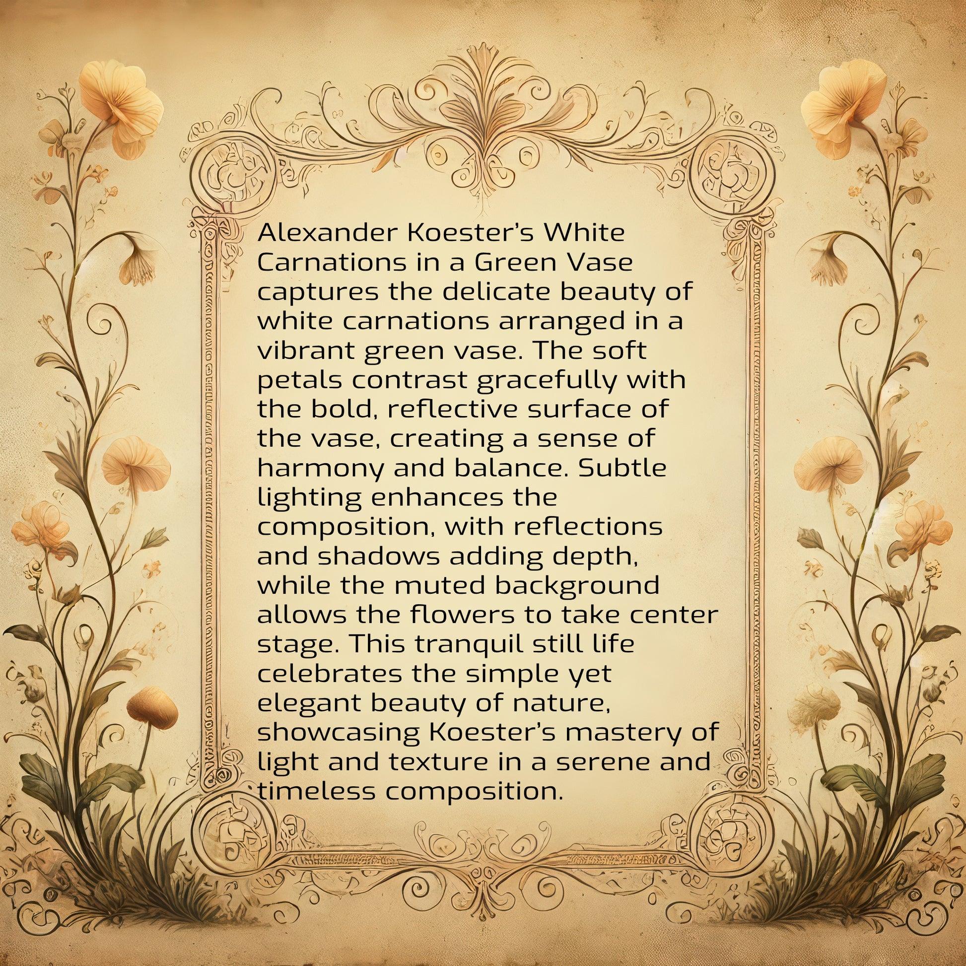 White Carnations in a Green Vase