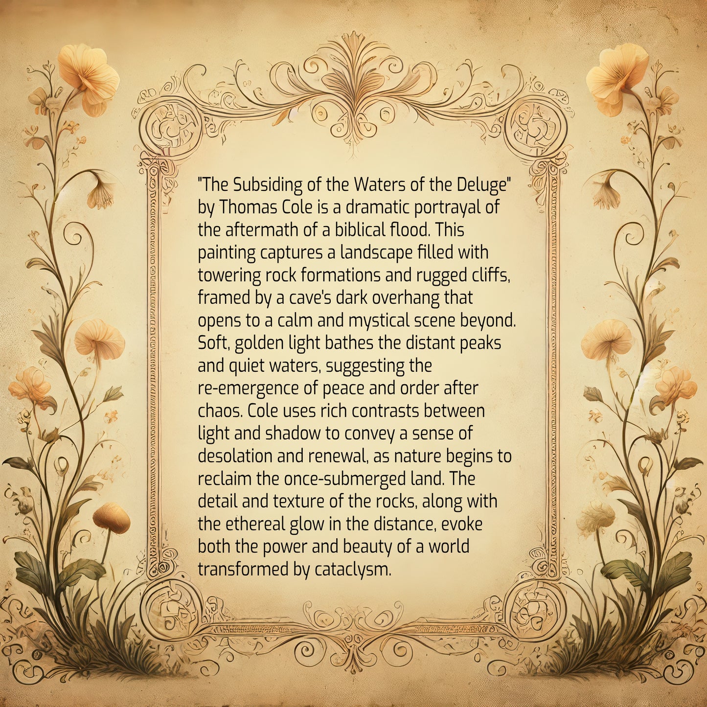 The Subsiding of the Waters of the Deluge