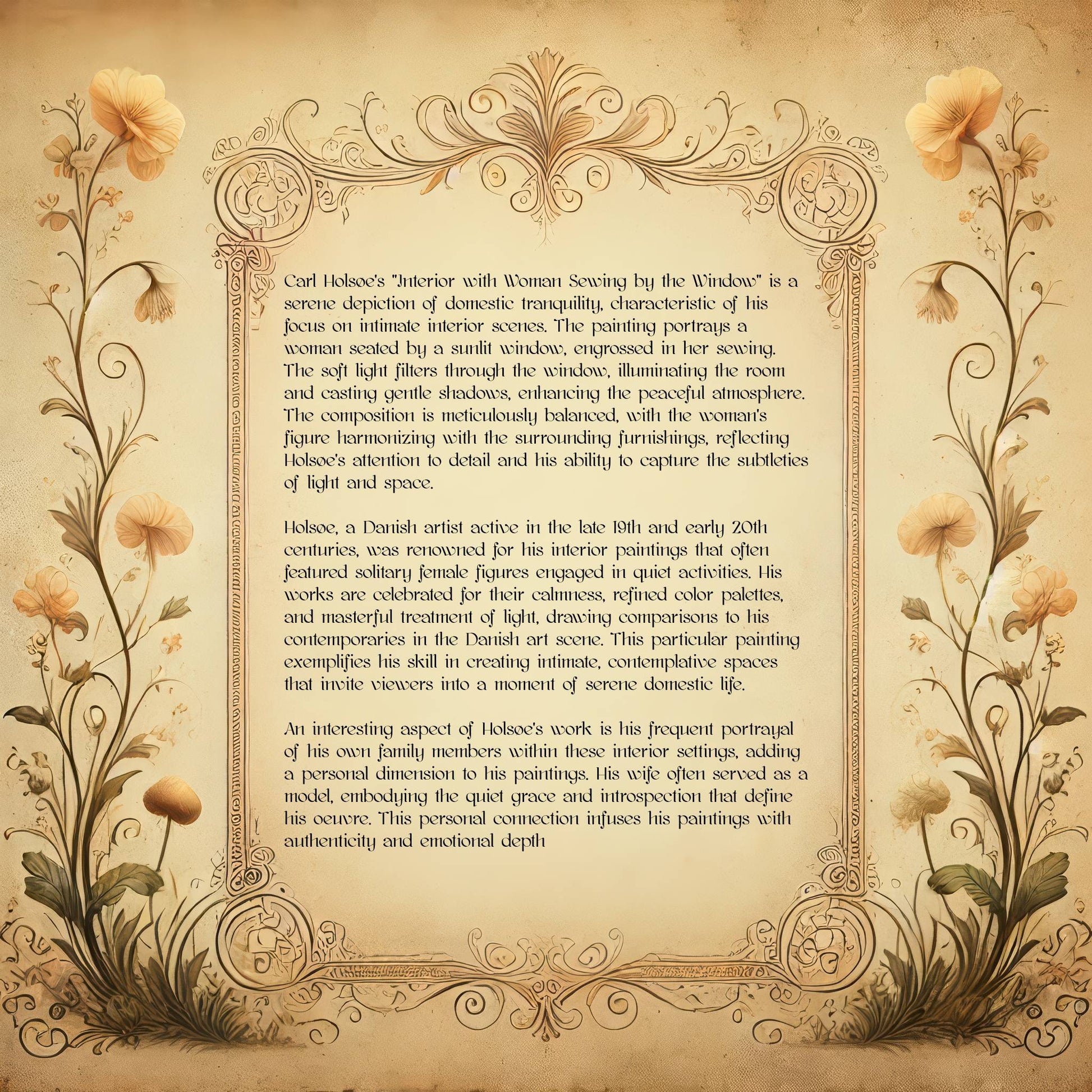 Interior with Woman Sewing by the Window