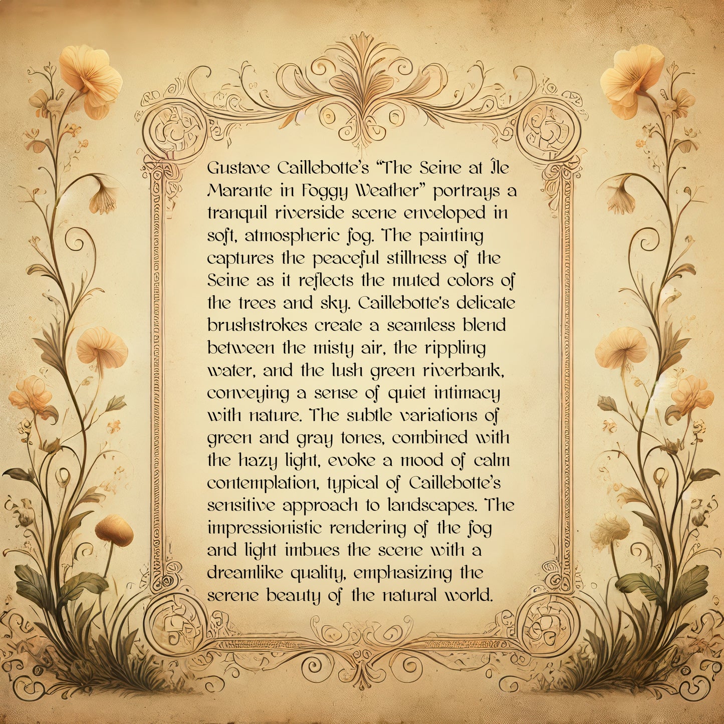 The Seine at Île Marante in Foggy Weather